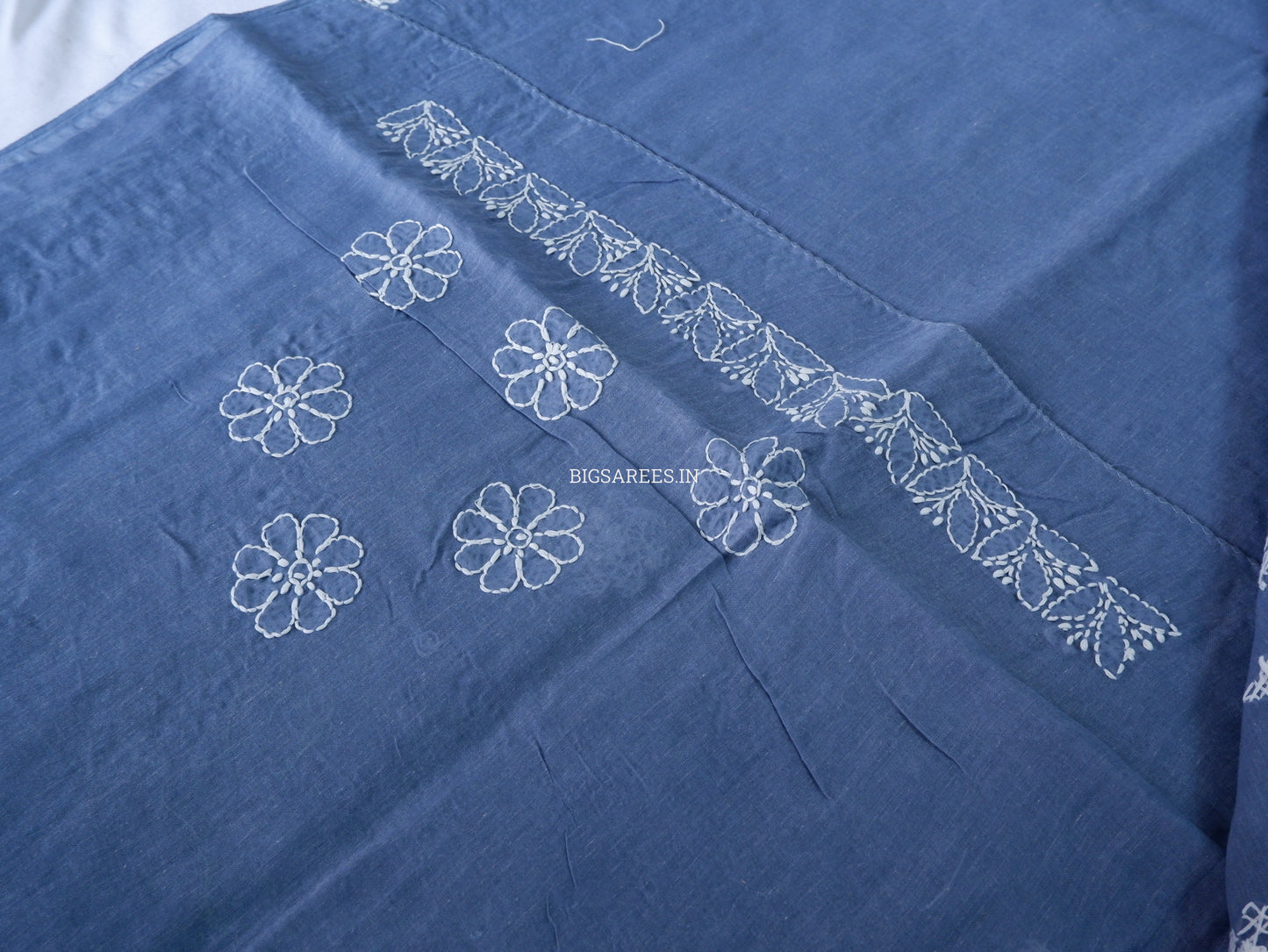 Chikankari Hand-Embroidered Saree | Heavy Work | Cotton