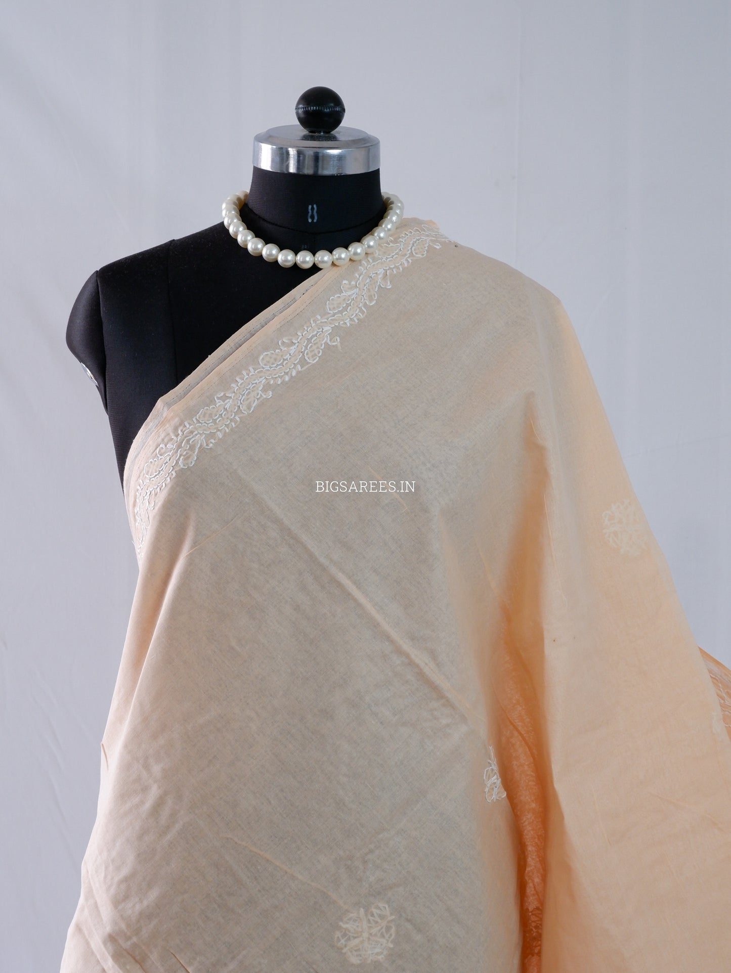 Chikankari Hand-Embroidered Saree | Heavy Work | Cotton