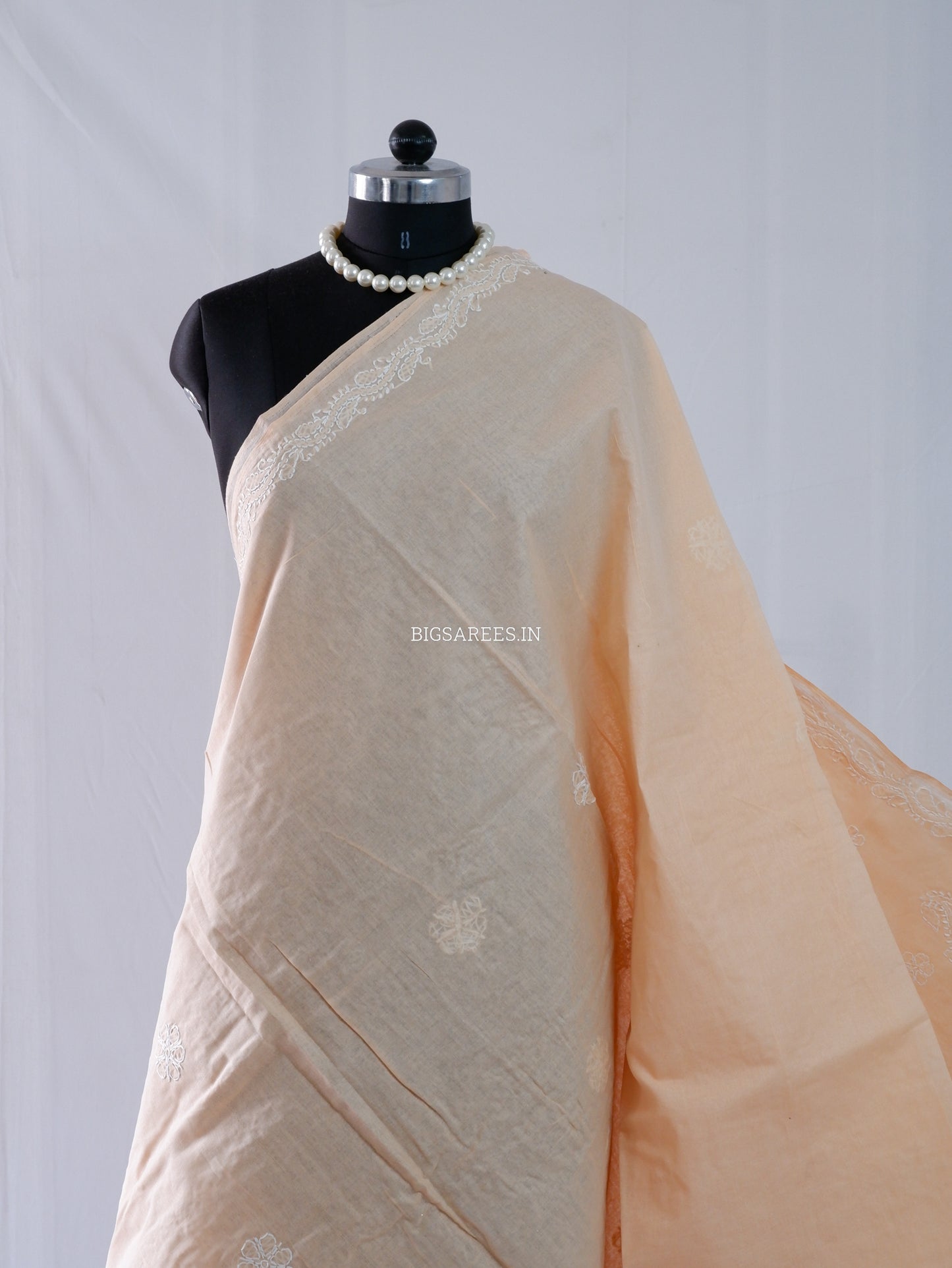 Chikankari Hand-Embroidered Saree | Heavy Work | Cotton