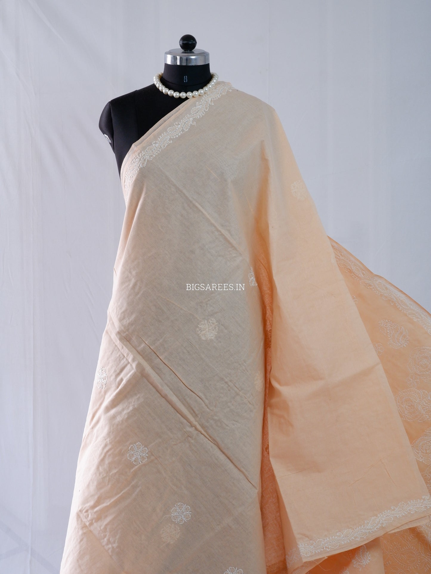 Chikankari Hand-Embroidered Saree | Heavy Work | Cotton