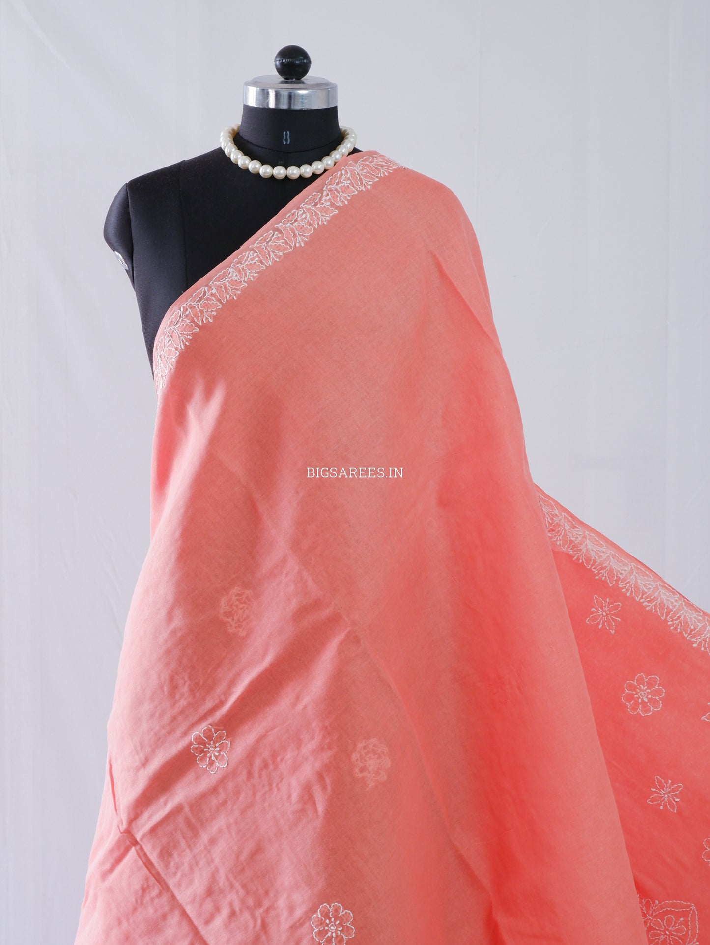 Chikankari Hand-Embroidered Saree | Heavy Work | Cotton