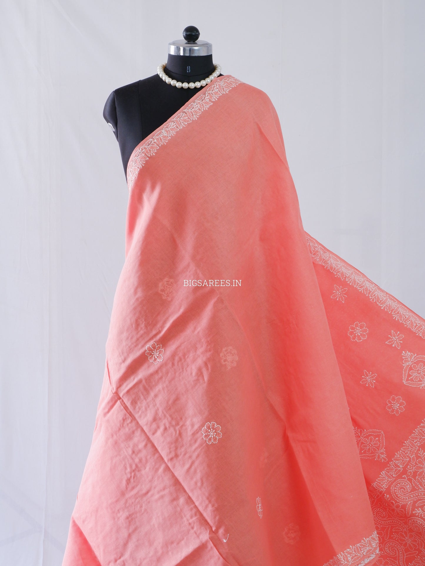 Chikankari Hand-Embroidered Saree | Heavy Work | Cotton