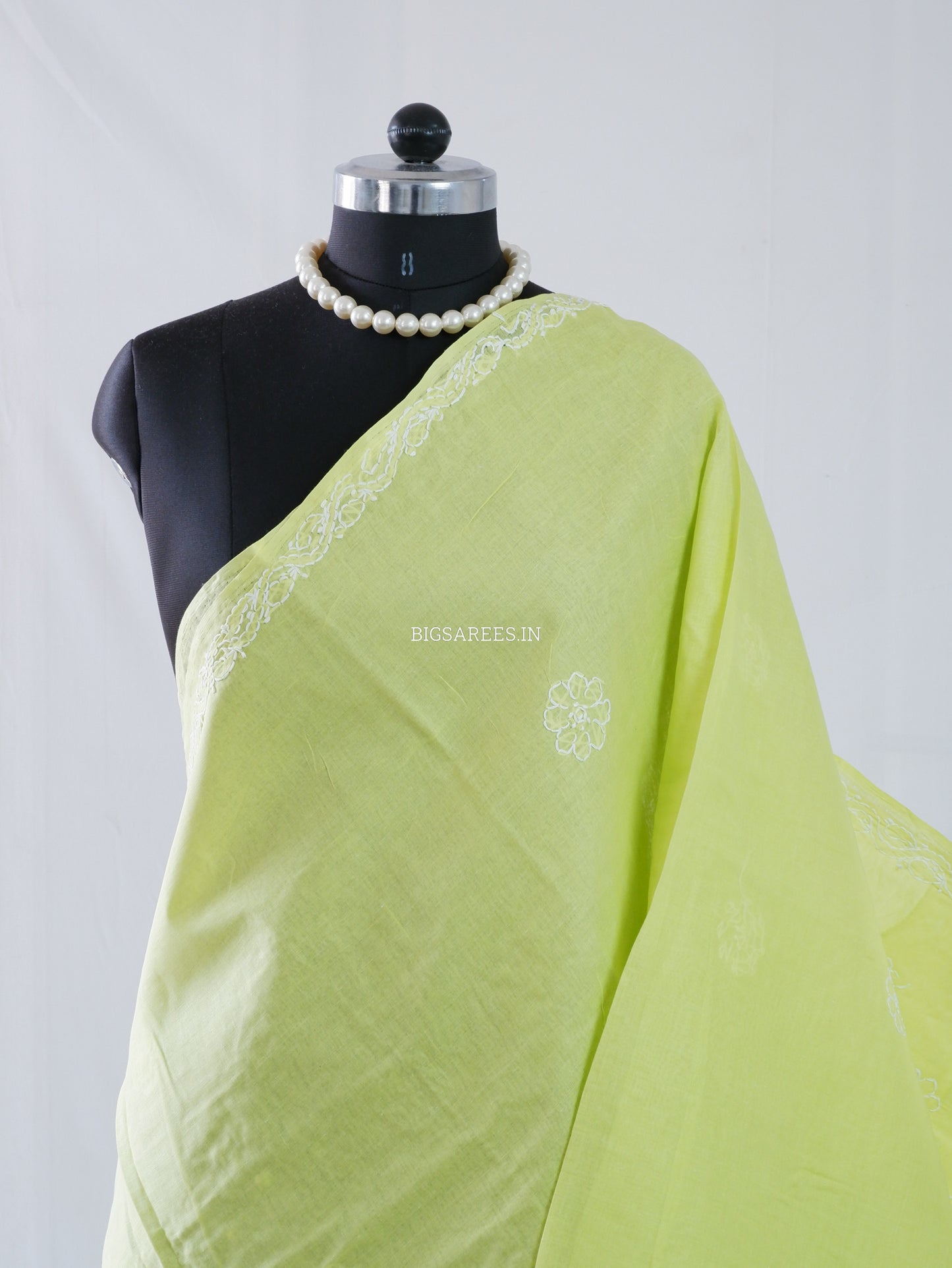 Chikankari Hand-Embroidered Saree | Heavy Work | Cotton