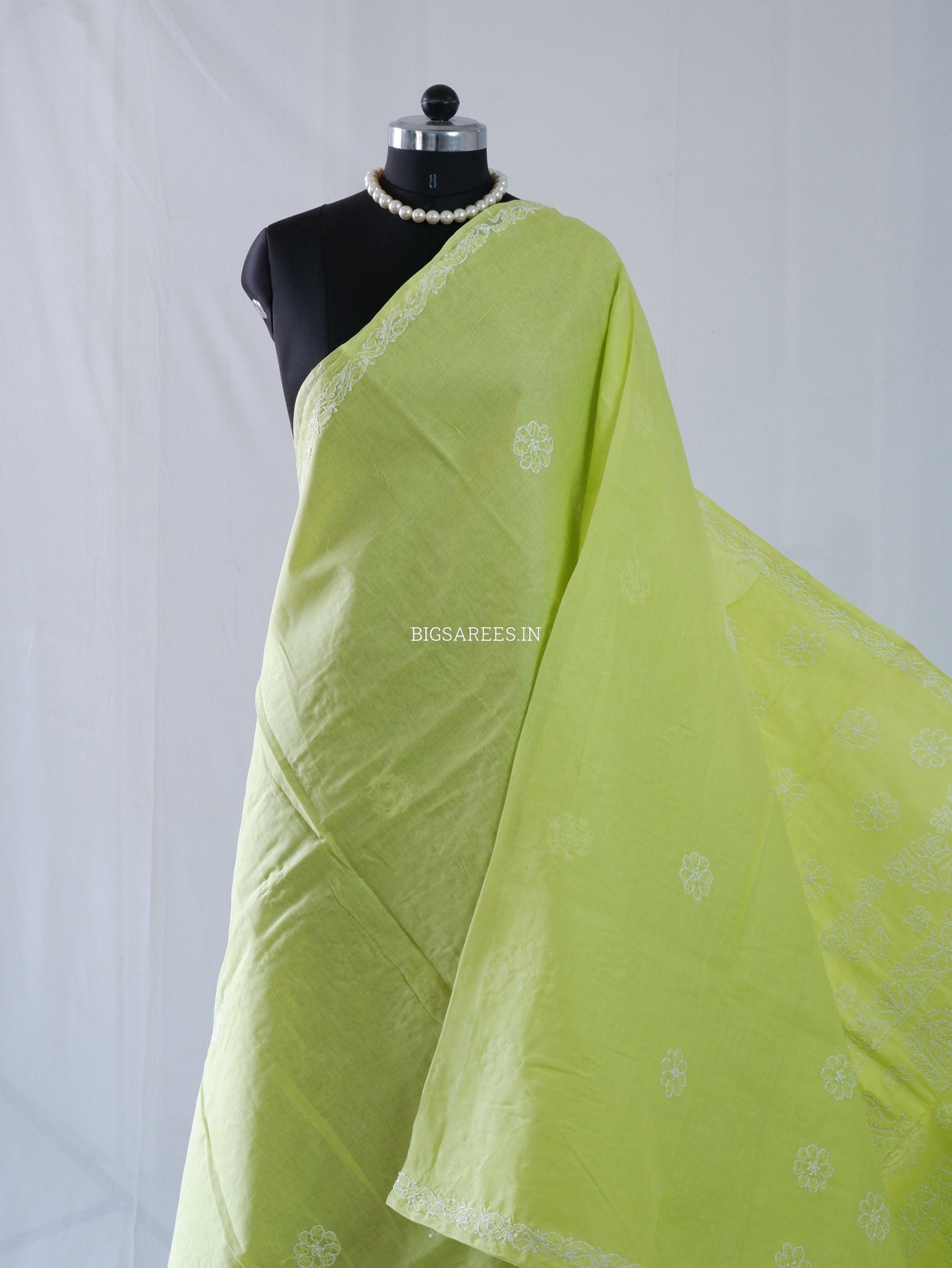 Chikankari Hand-Embroidered Saree | Heavy Work | Cotton