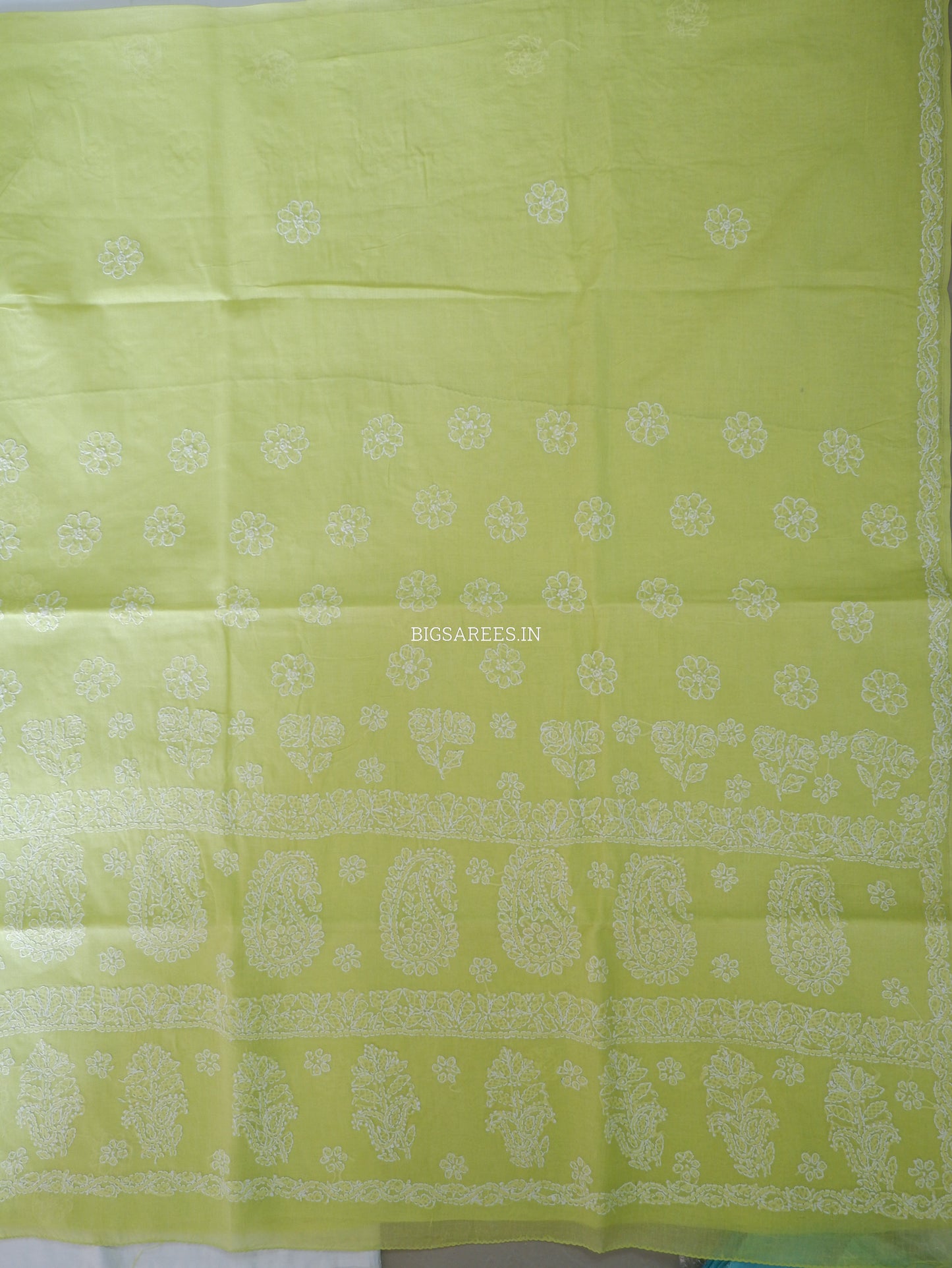 Chikankari Hand-Embroidered Saree | Heavy Work | Cotton