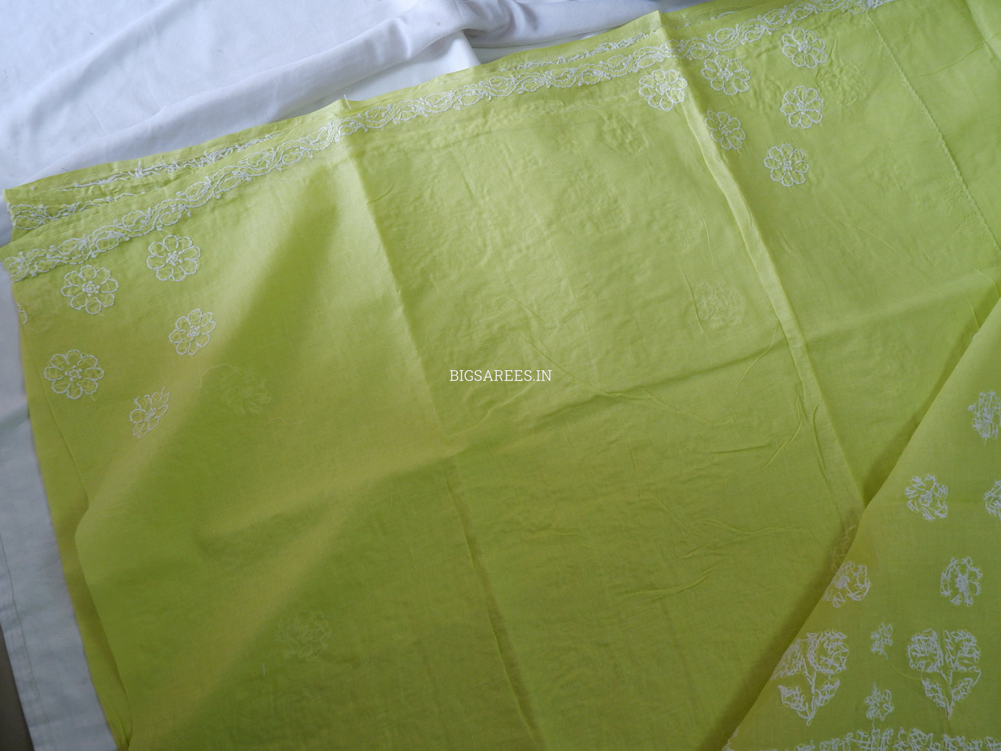 Chikankari Hand-Embroidered Saree | Heavy Work | Cotton