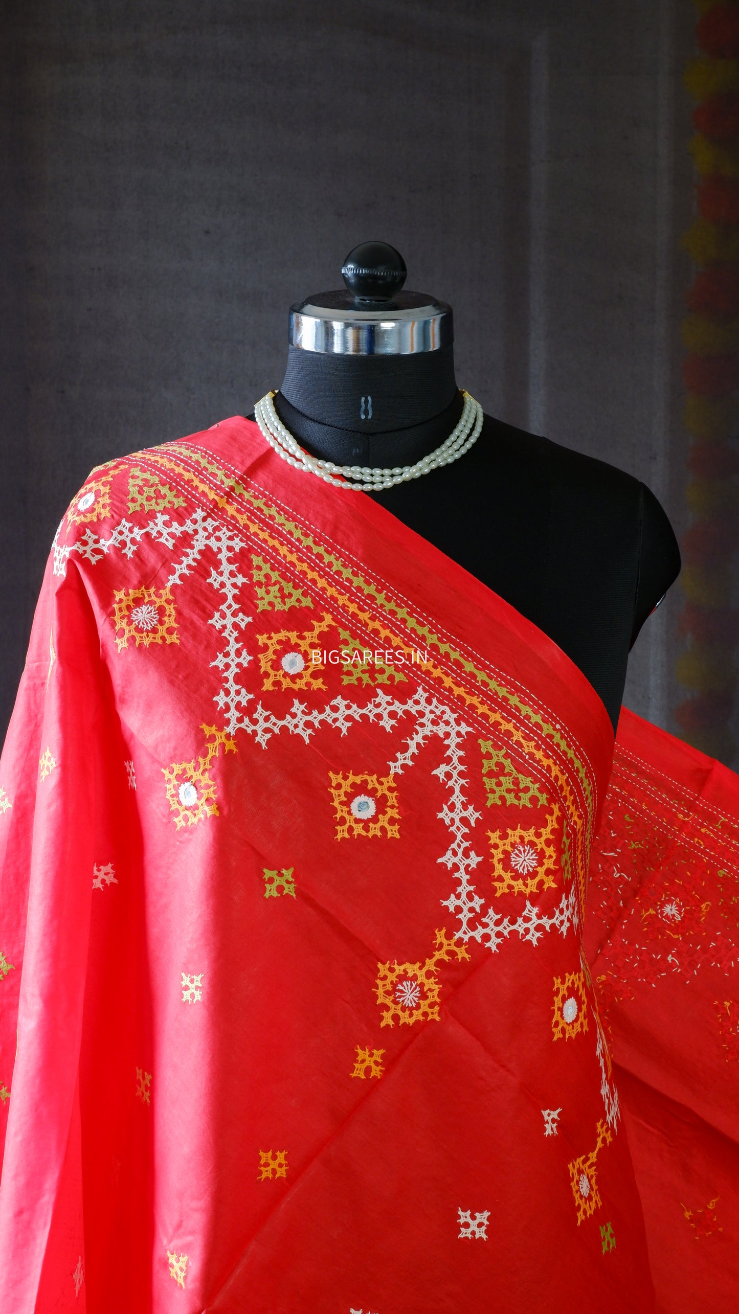 Kutchi work Pure Banglore Silk Dupatta