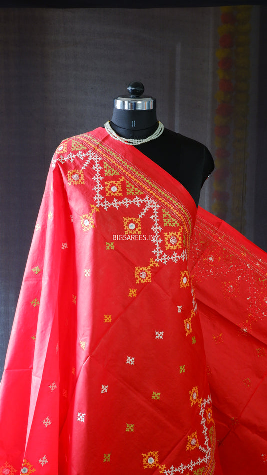 Kutchi work Pure Banglore Silk Dupatta