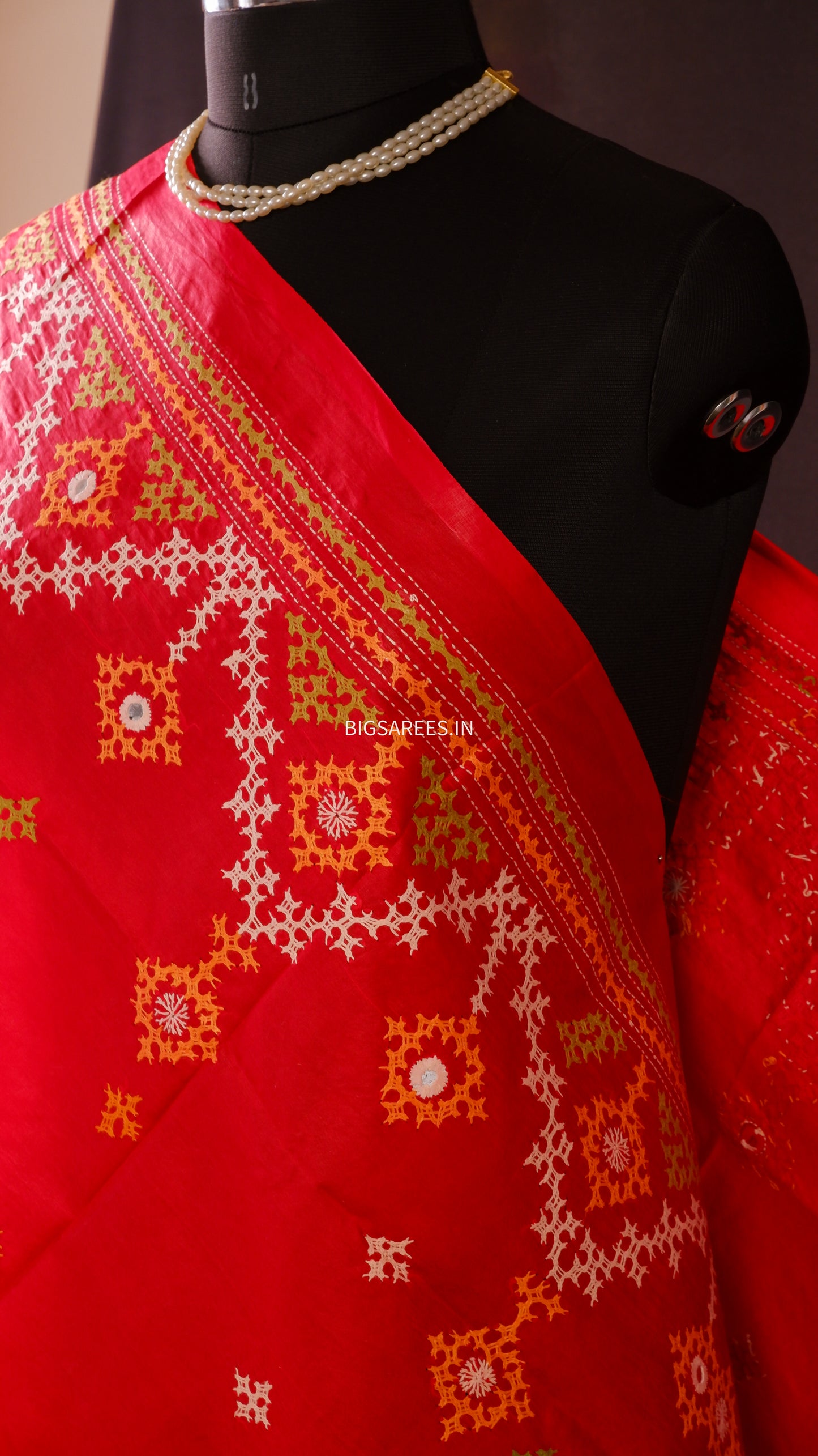 Kutchi work Pure Banglore Silk Dupatta