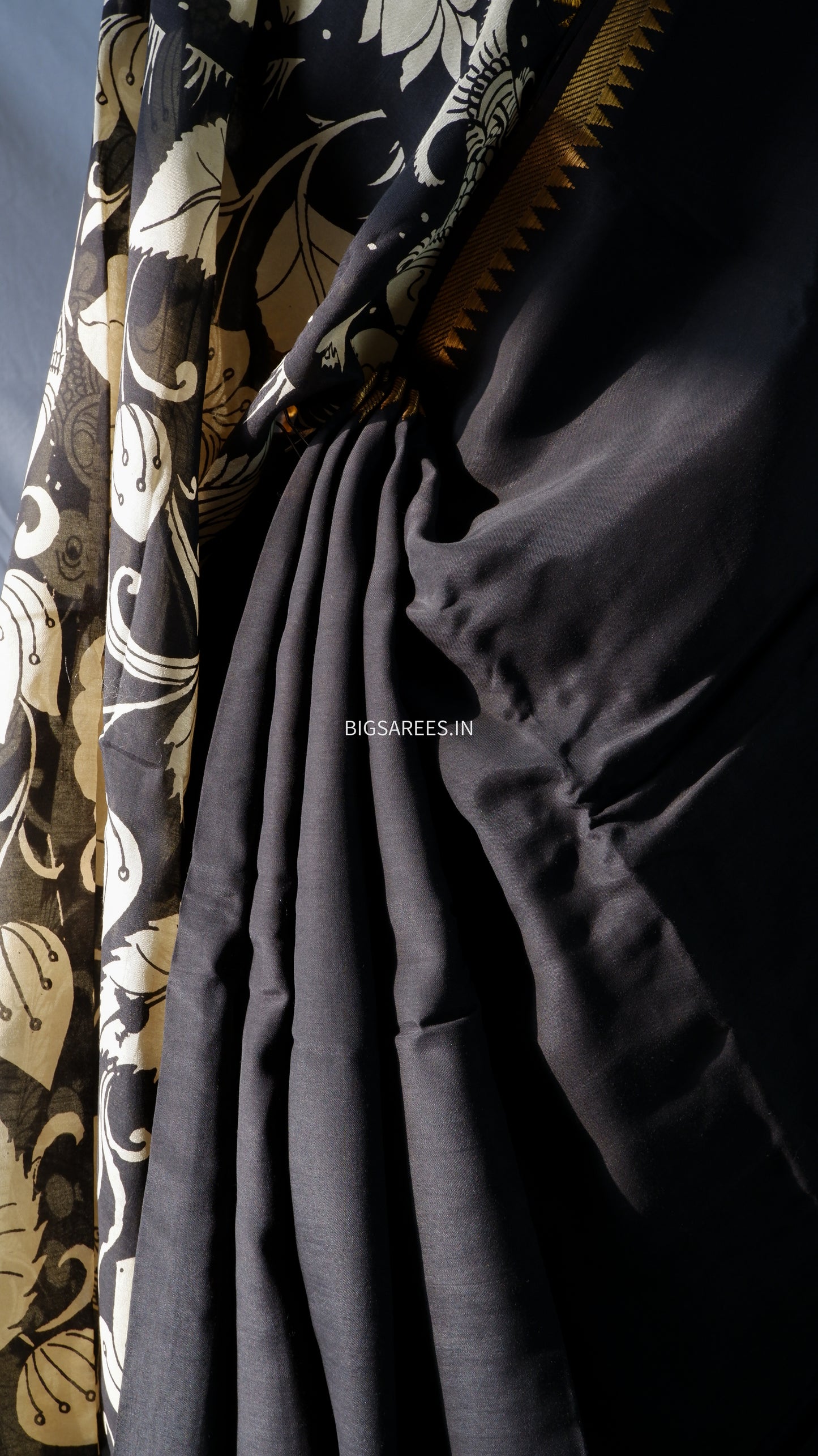 Hand-Painted Kalamkari Saree in Pure Bangalore Silk