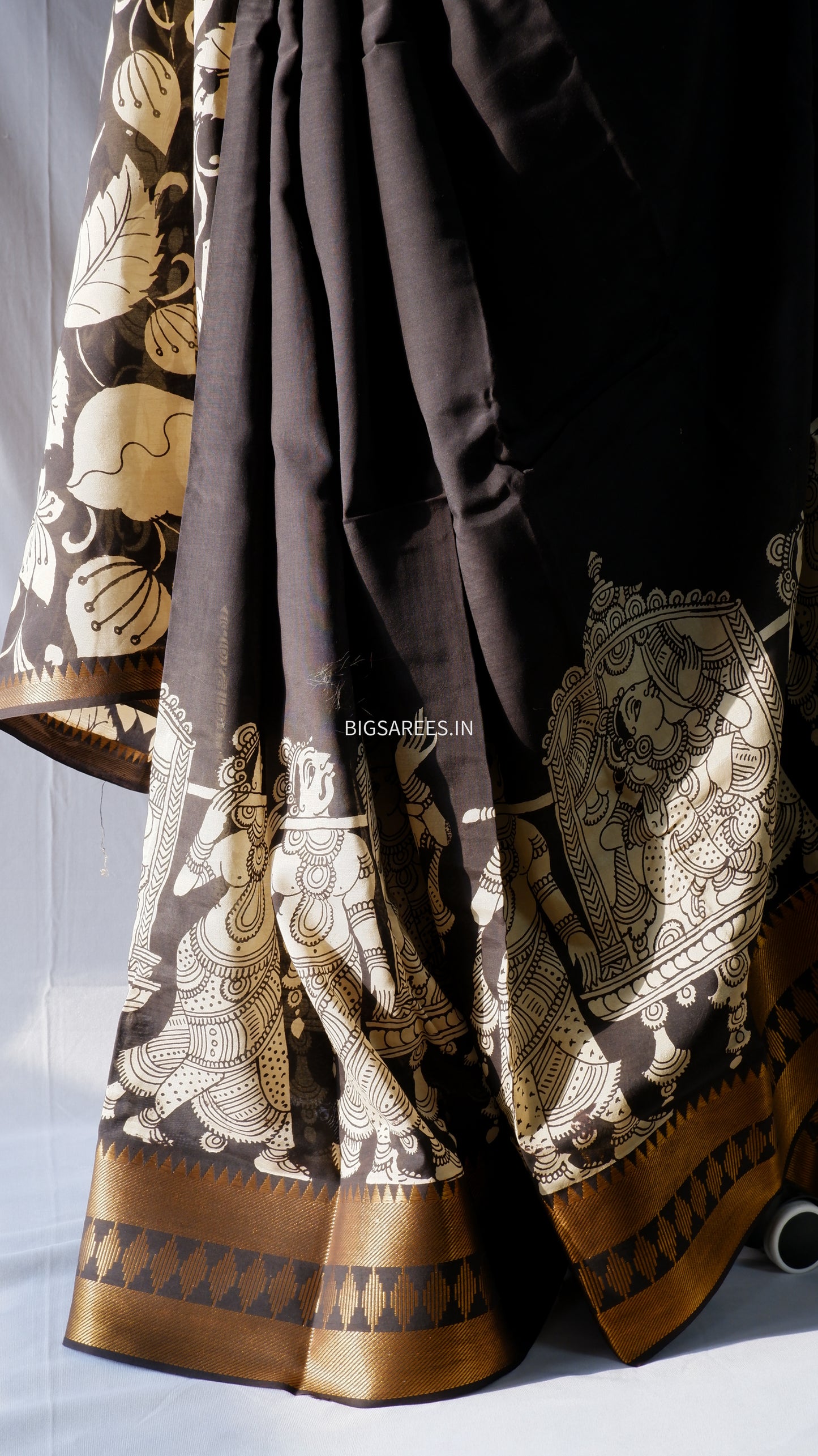 Hand-Painted Kalamkari Saree in Pure Bangalore Silk