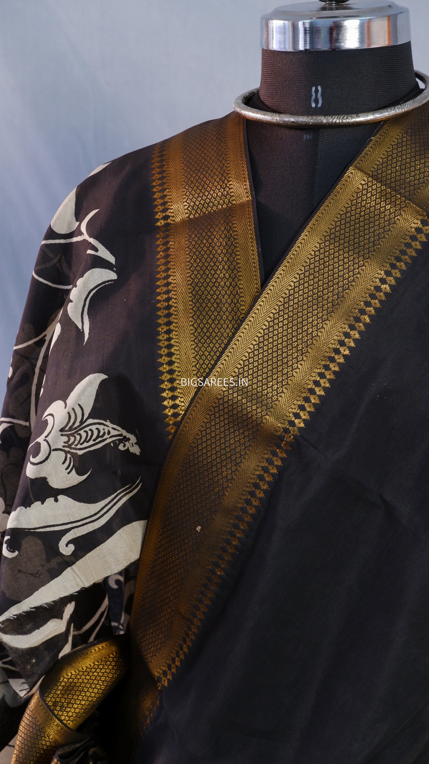 Hand-Painted Pen Kalamkari Saree in Pure Mangalgiri Silk