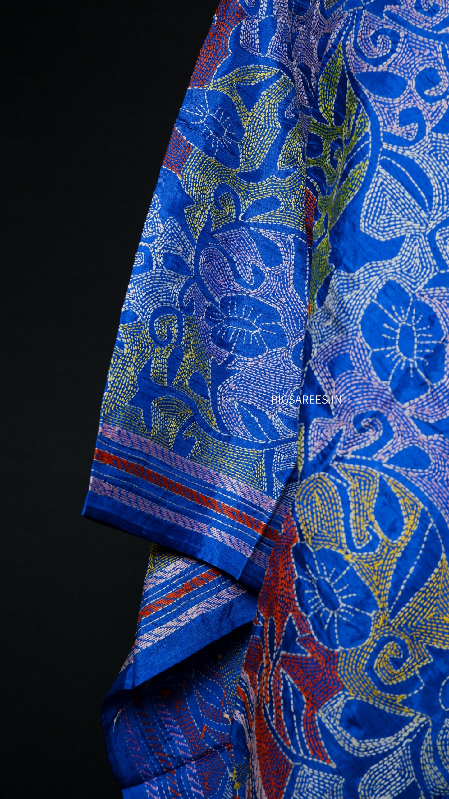 Kantha Art Silk Stole| Blue |22"|