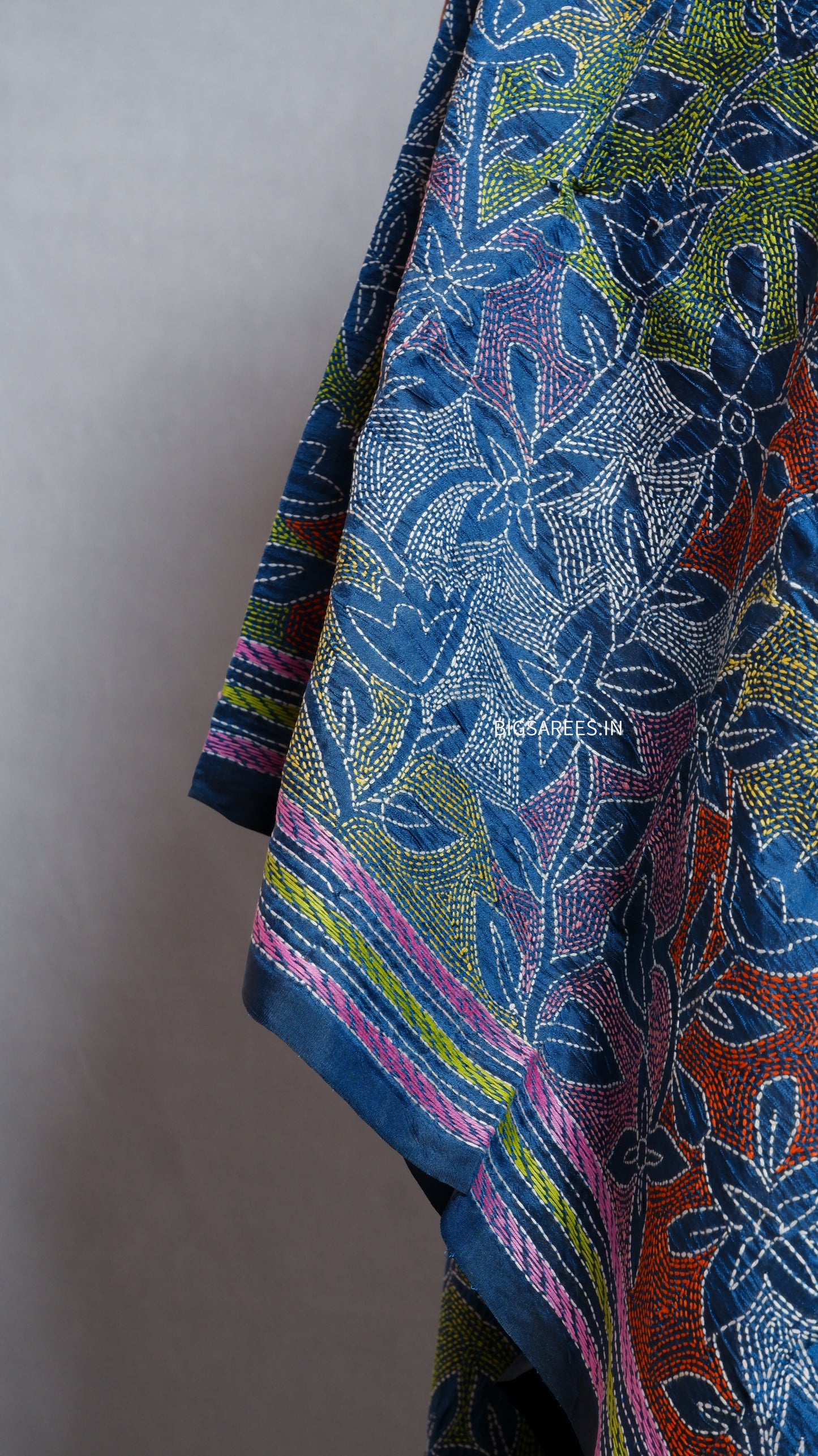 Kantha Art Silk Stole | Blue | 22" |