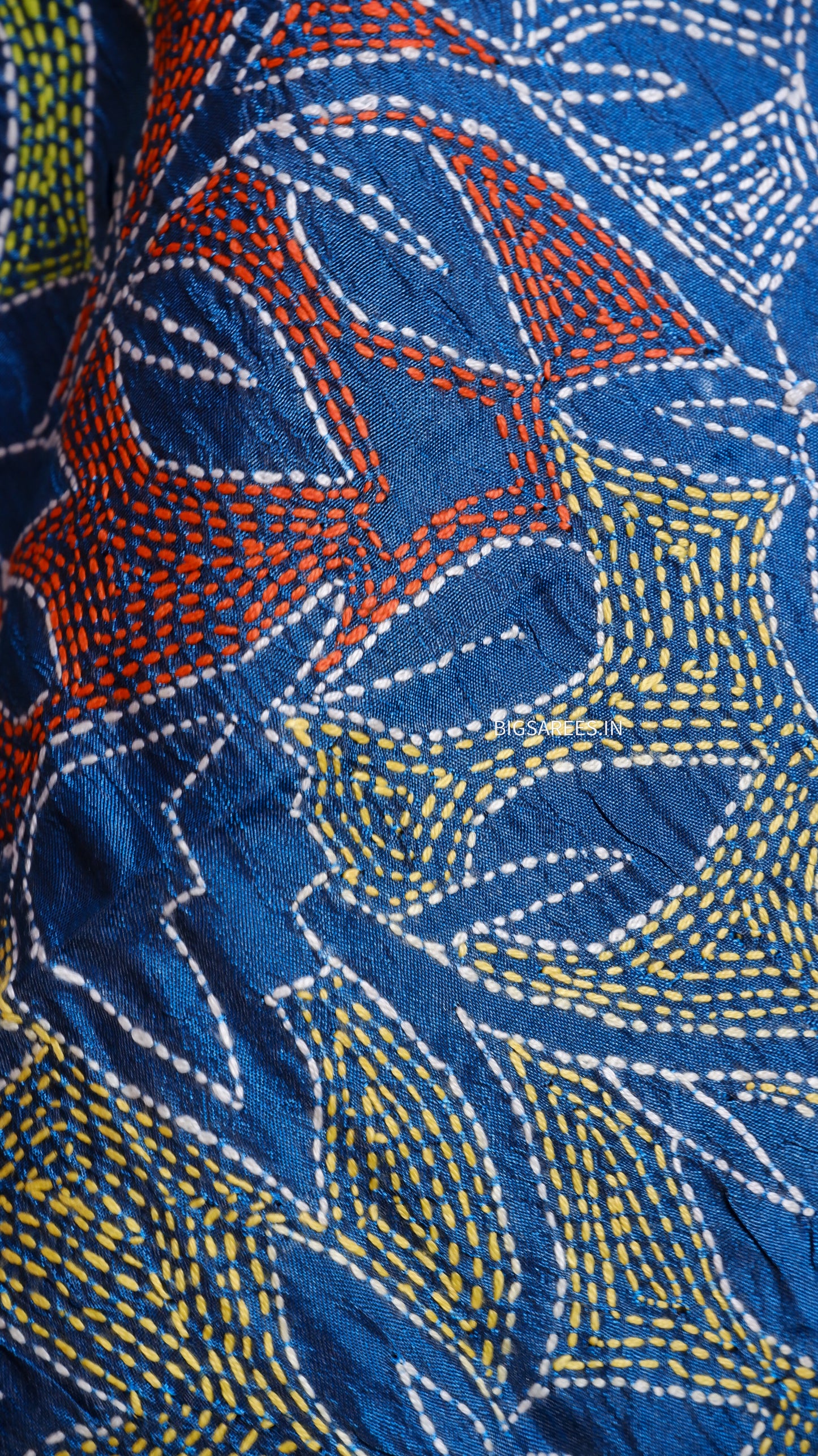 Kantha Art Silk Stole | Blue | 22" |