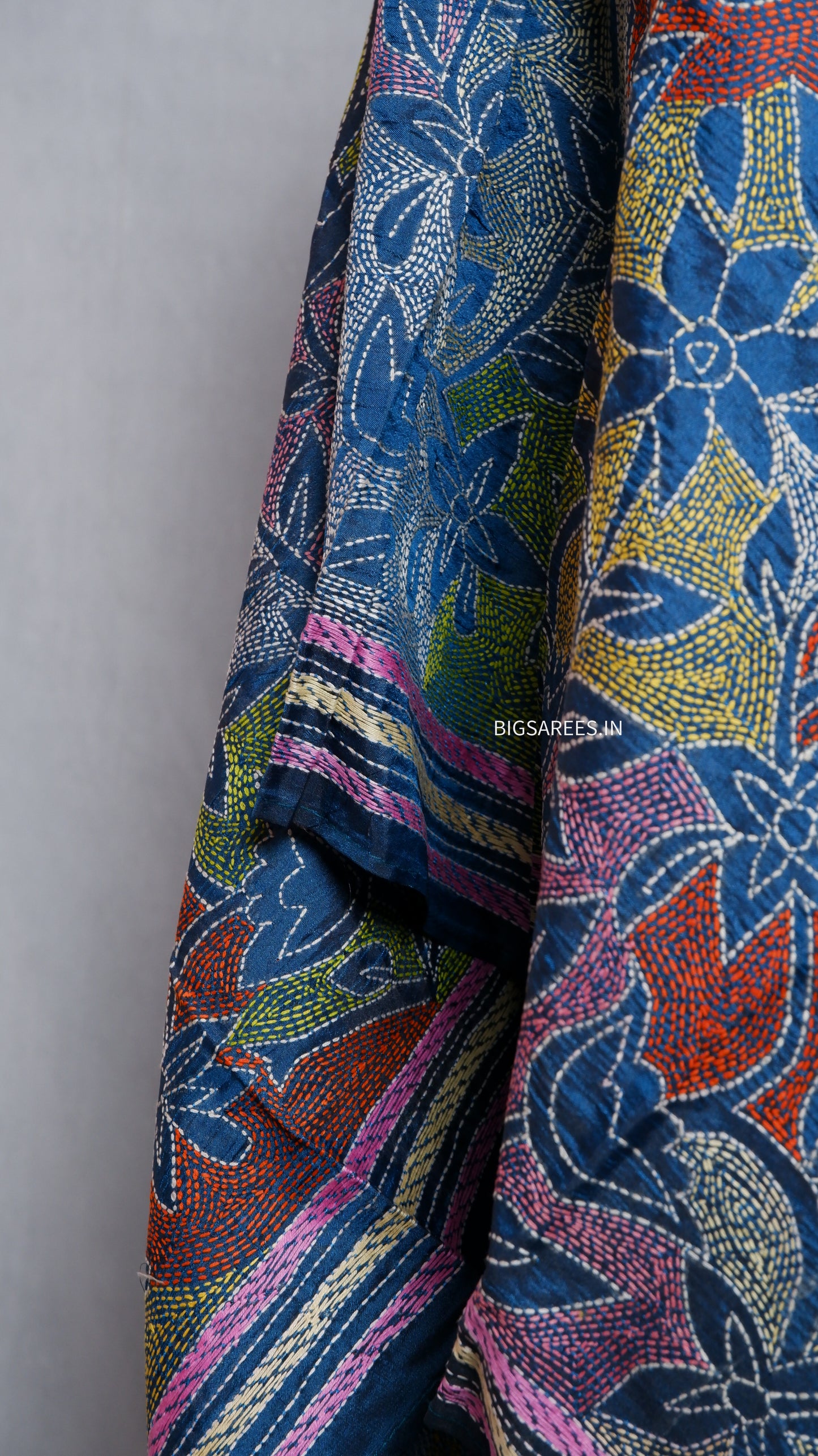 Kantha Art Silk Stole | Blue | 22" |