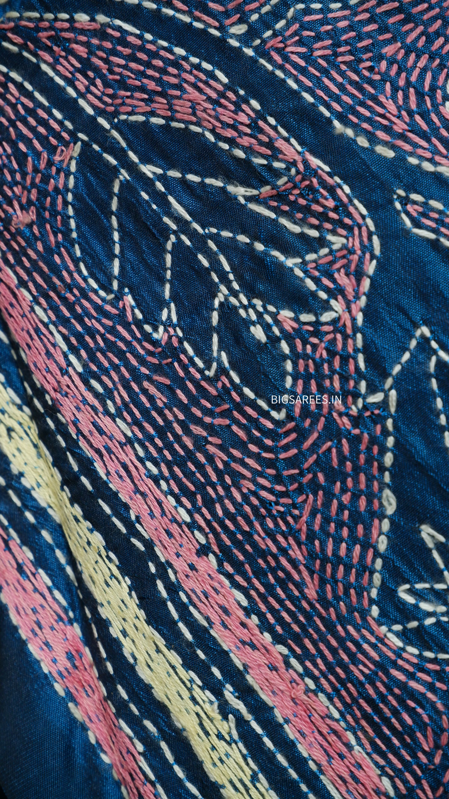 Kantha Art Silk Stole | Blue | 22" |
