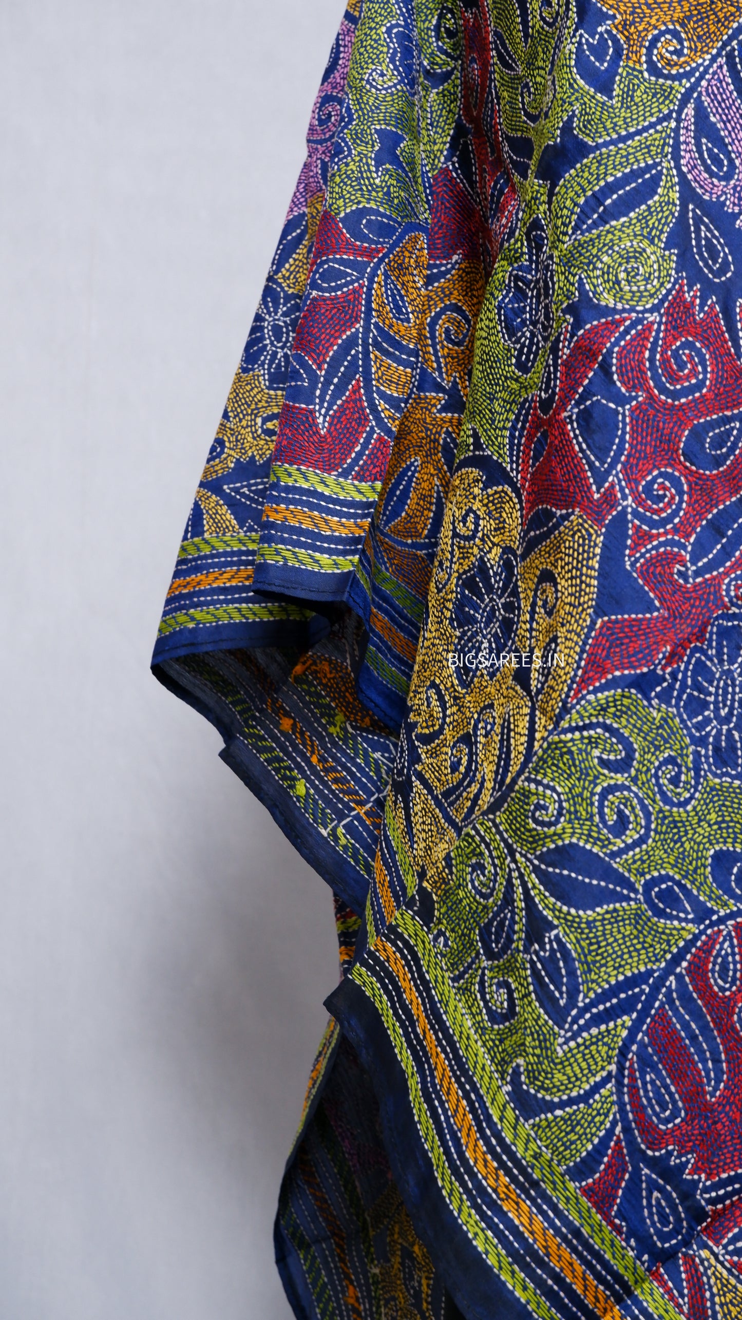 Kantha Art Silk Stole | Blue | 22" |