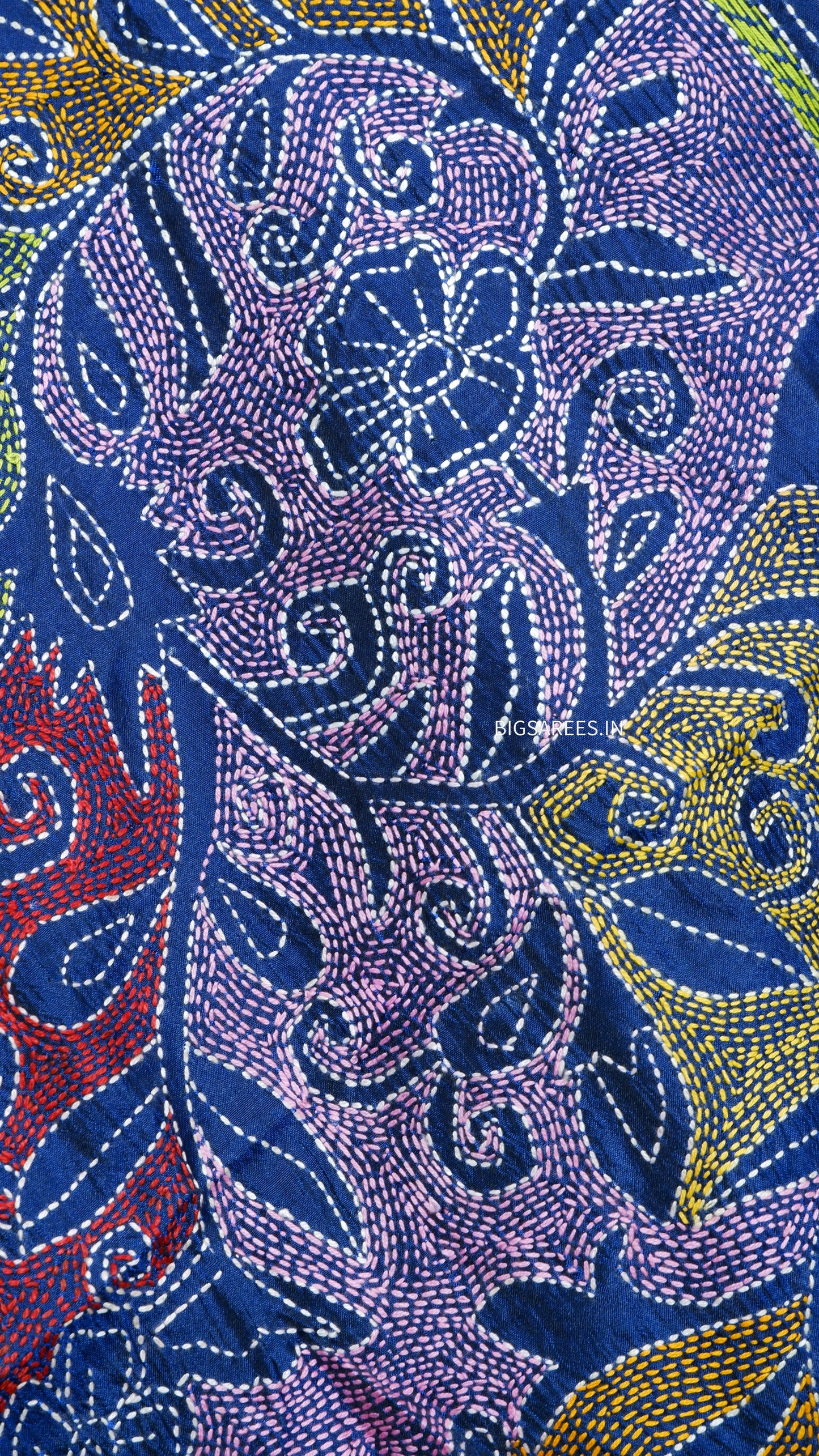 Kantha Art Silk Stole | Blue | 22" |