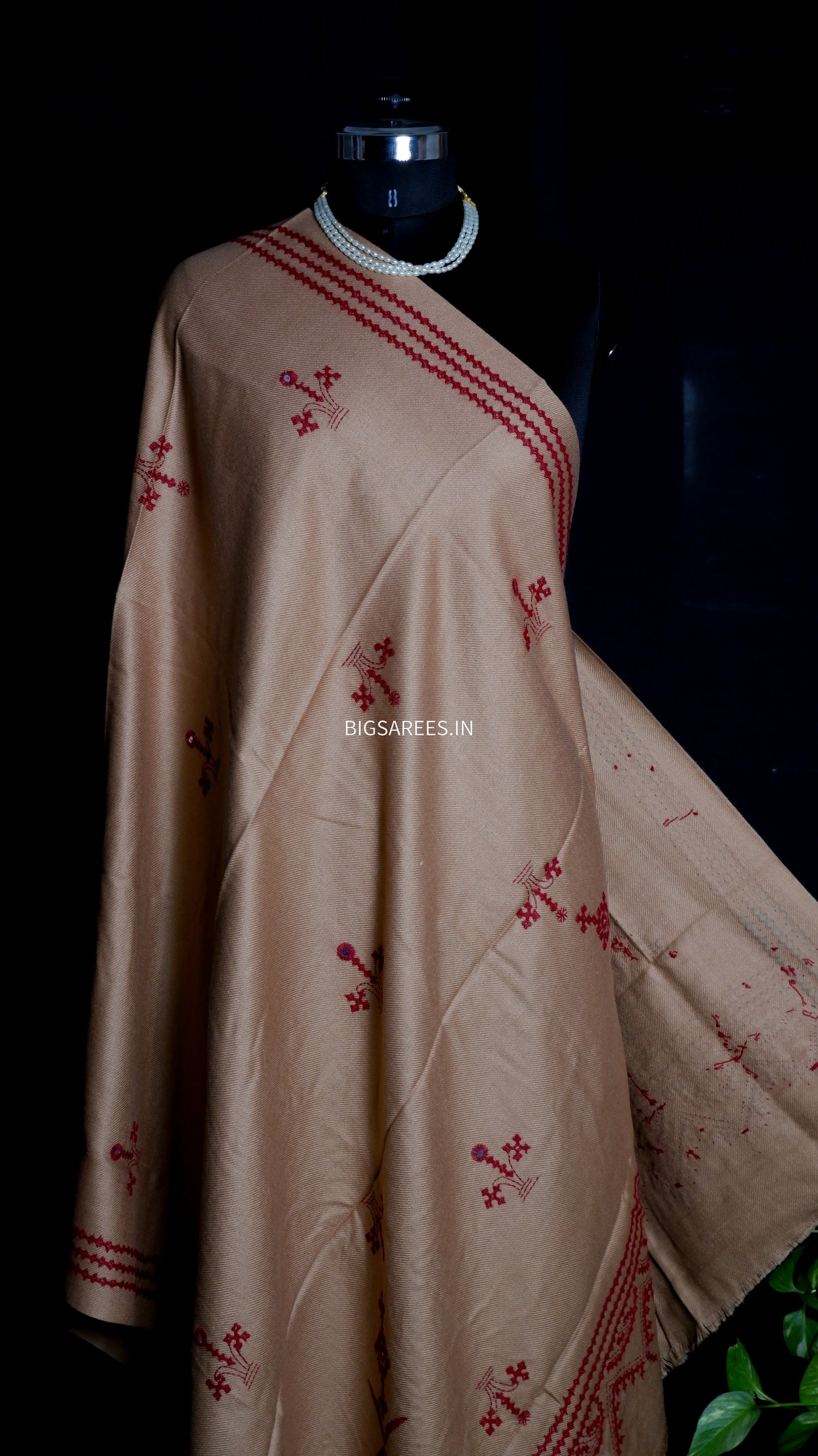 Gujrati Stitch Hand Embroidered Woollen Warm Shawl