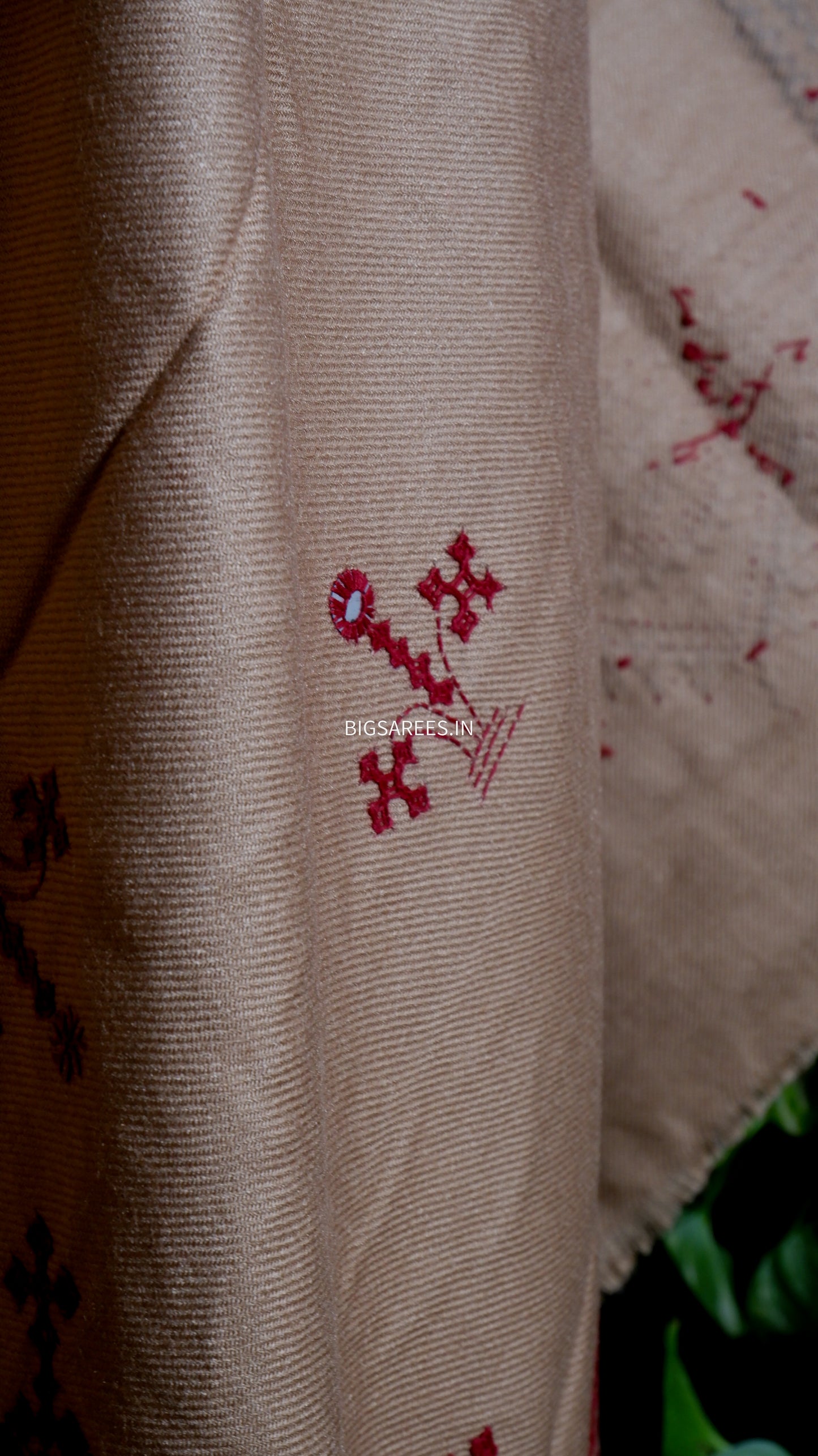 Gujrati Stitch Hand Embroidered Woollen Warm Shawl