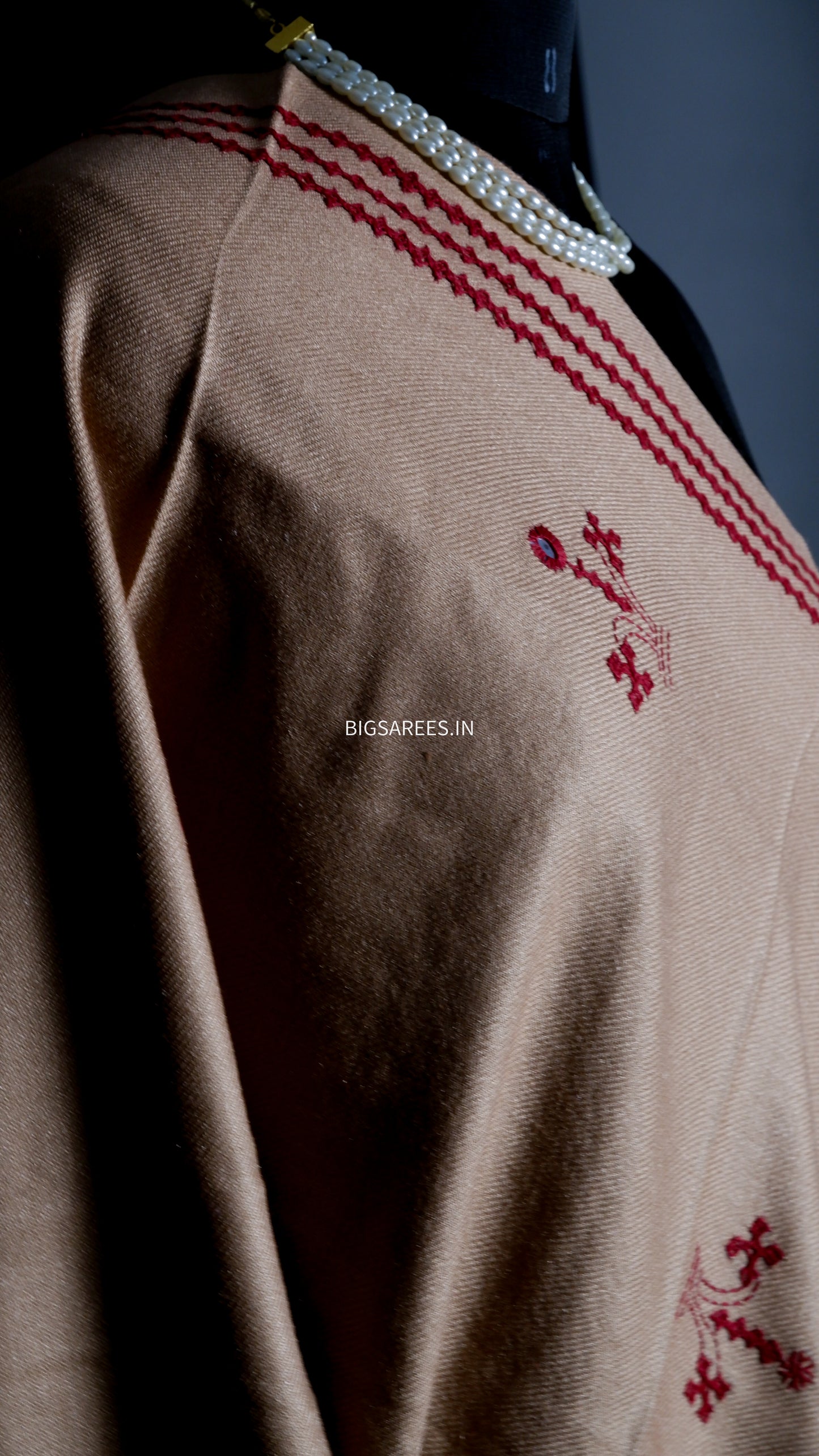 Gujrati Stitch Hand Embroidered Woollen Warm Shawl