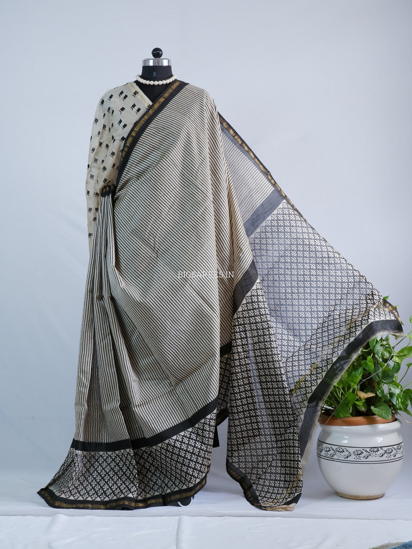 Hand Block Print Saree | Chanderi Silk |