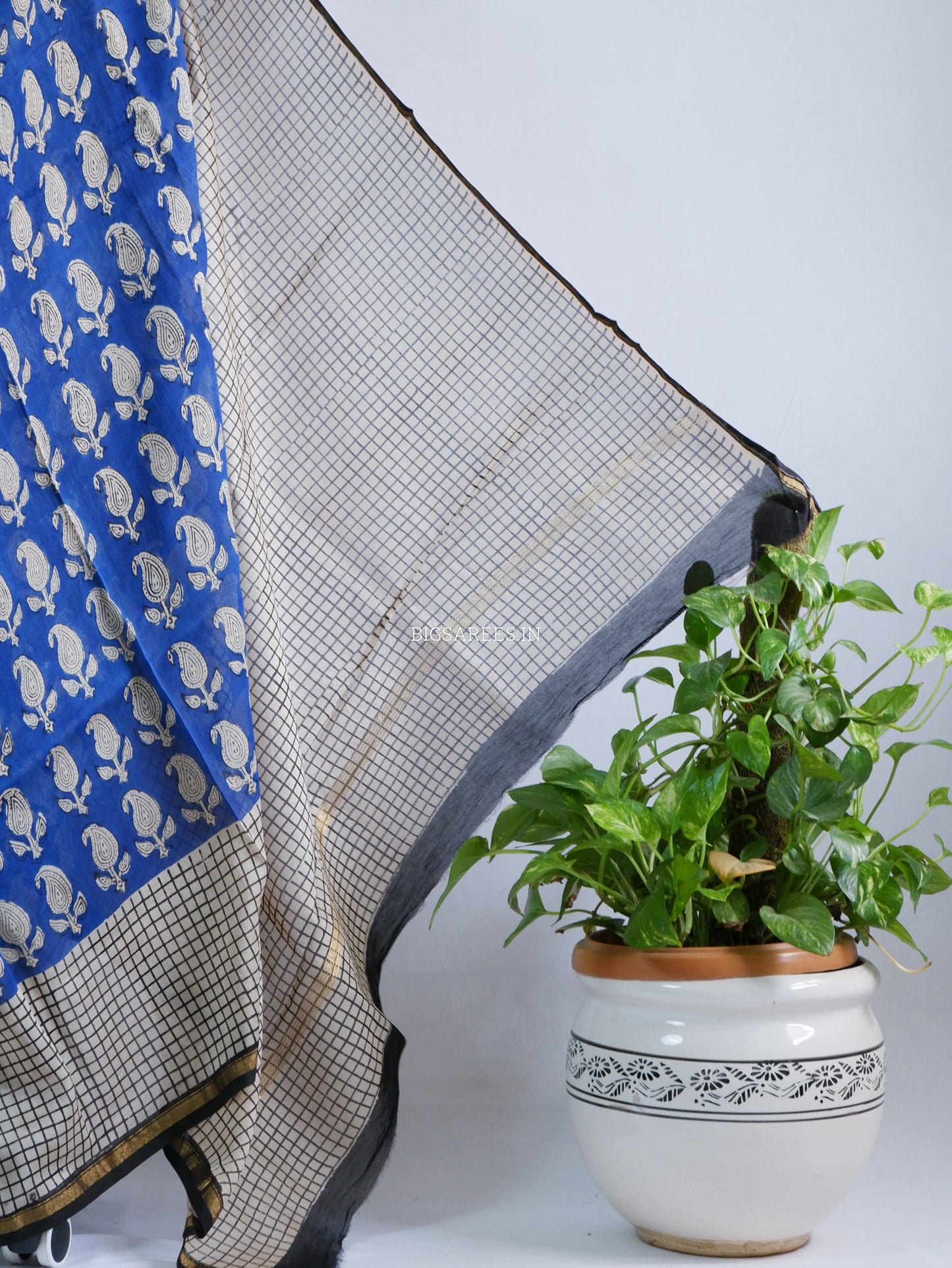 Hand Block Print Saree | Chanderi Silk | Indigo Blue