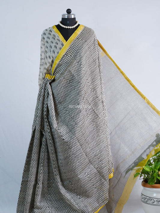 Hand Block Print Saree | Chanderi Silk |