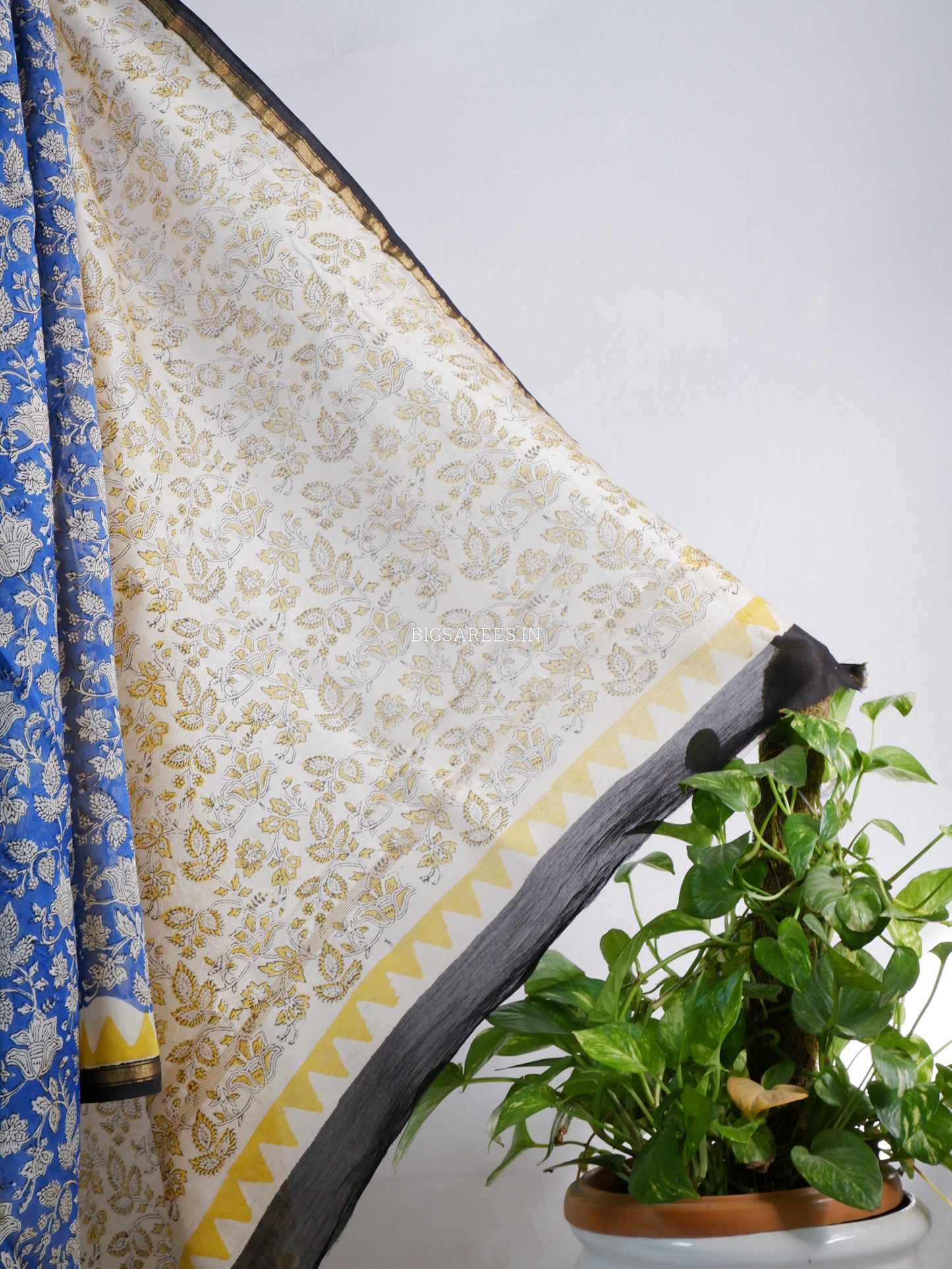 Hand Block Print Saree | Chanderi Silk | Indigo Blue