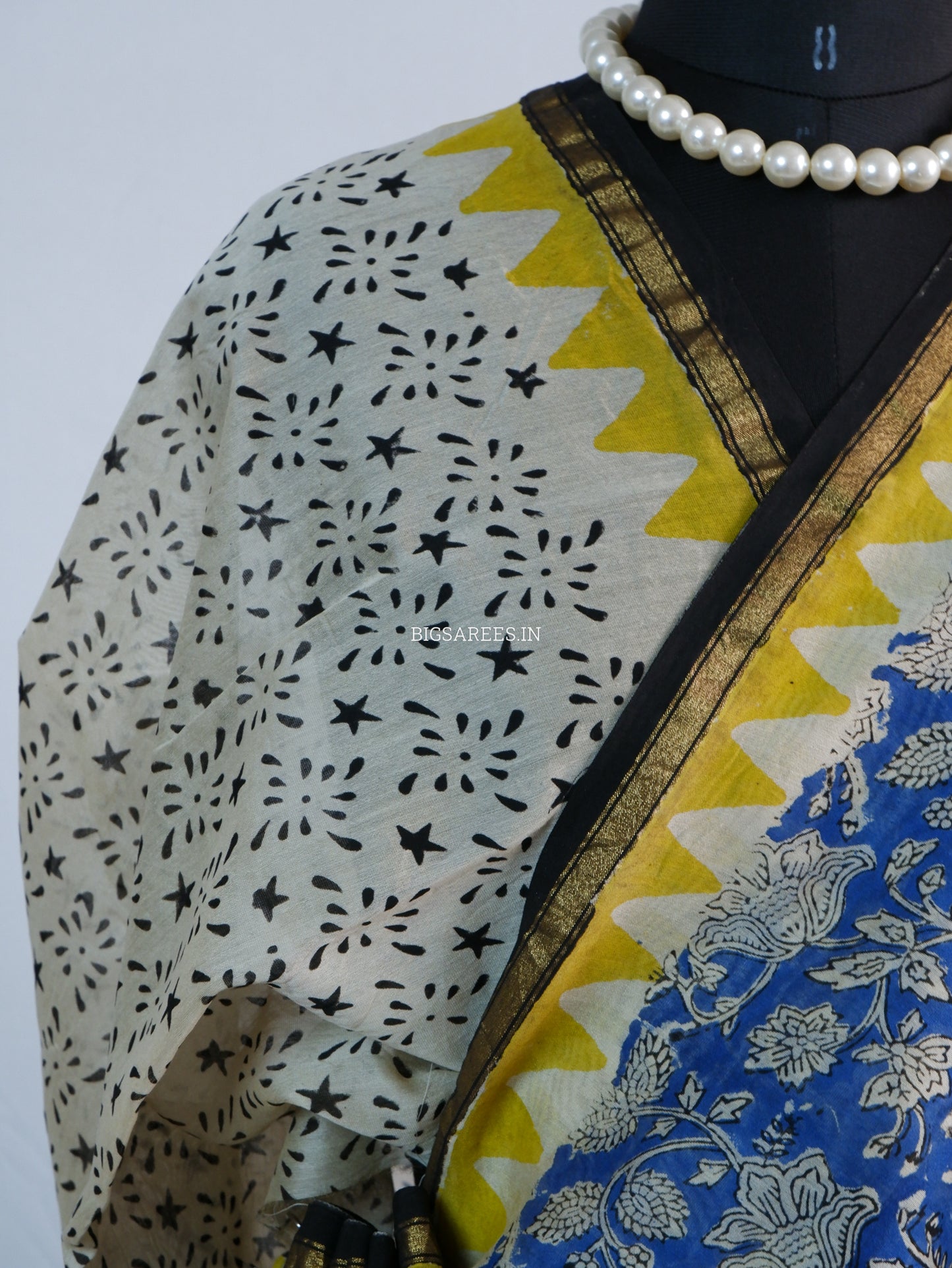 Hand Block Print Saree | Chanderi Silk | Indigo Blue