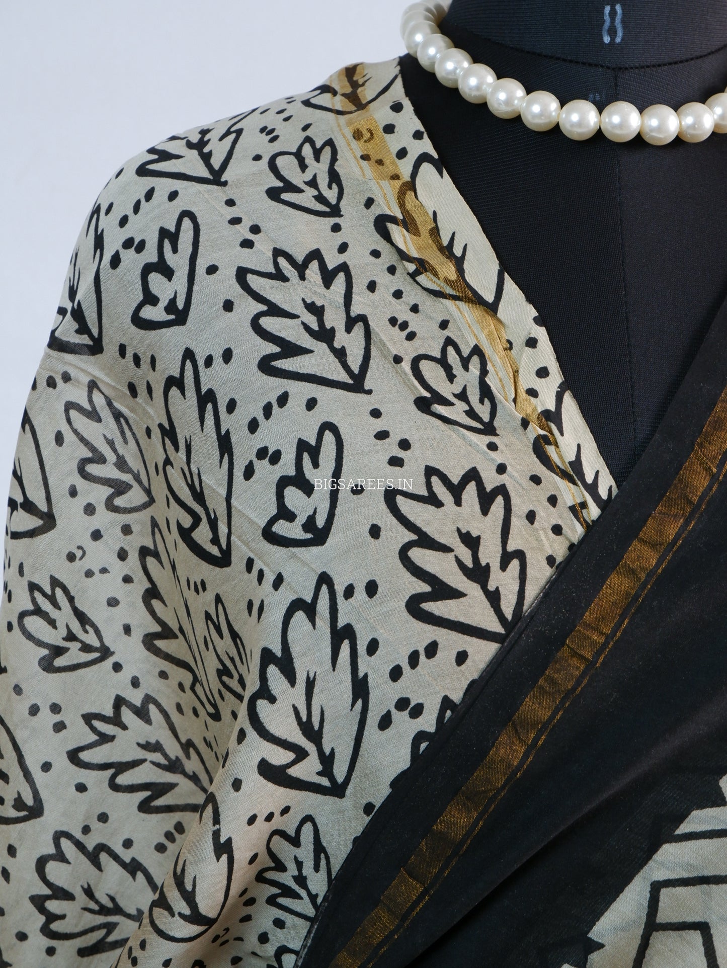 Hand Block Print Saree | Chanderi Silk | Yellow/White