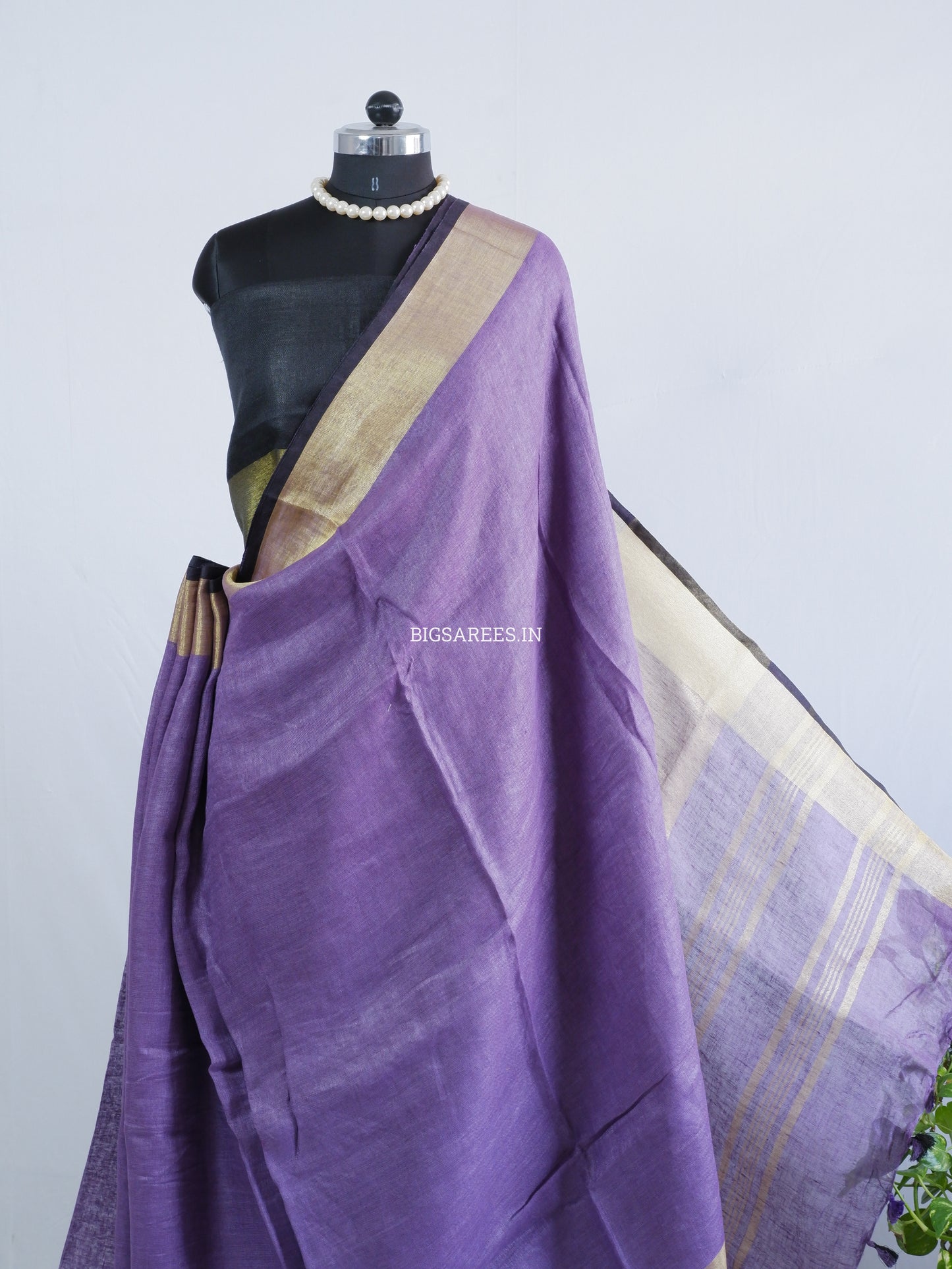 Pure Linen By Linen Saree With running Blouse