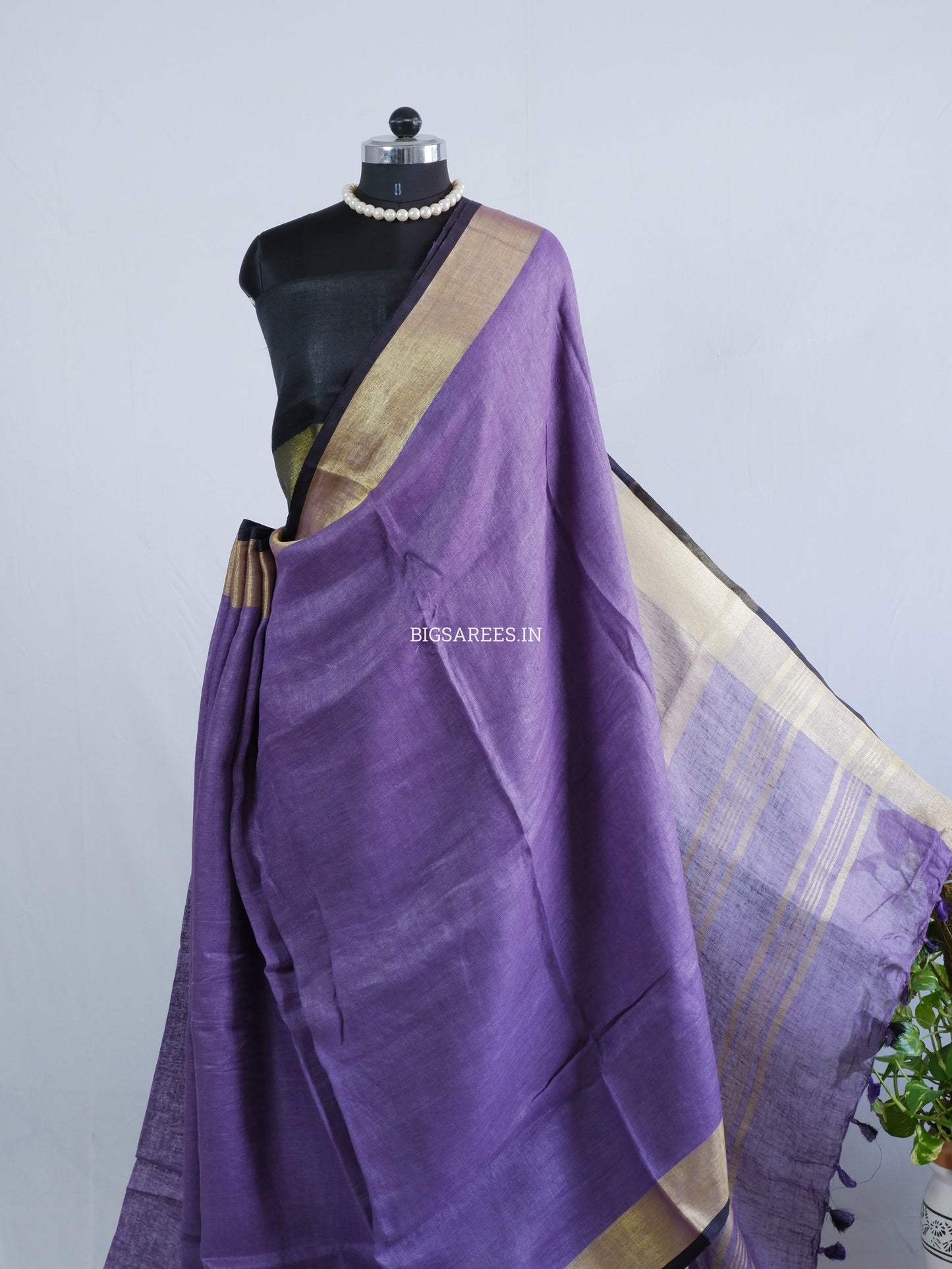 Pure Linen By Linen Saree With running Blouse