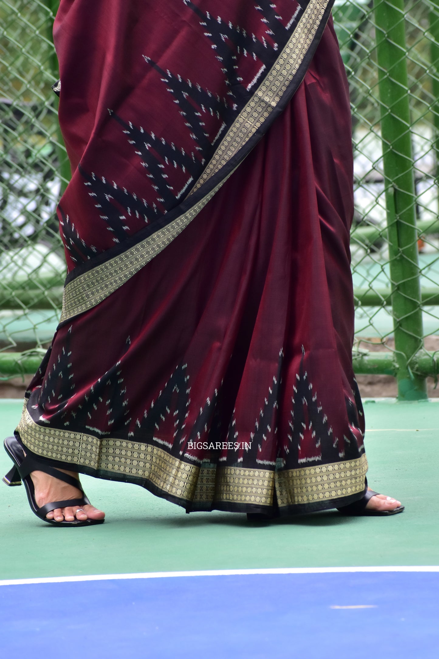 Sambalpuri Ikat Handwoven Saree | Pure Silk | Deep Maroon