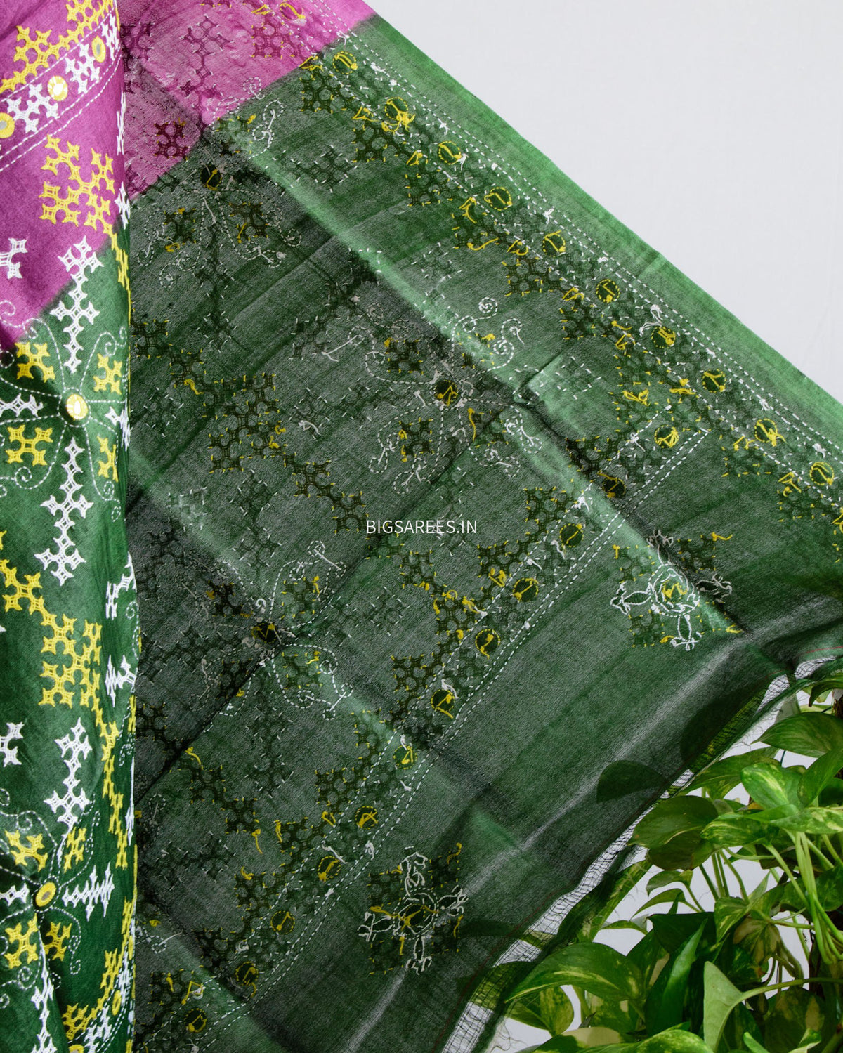 Kutchi Work Dupatta | Tussar Silk | Violet