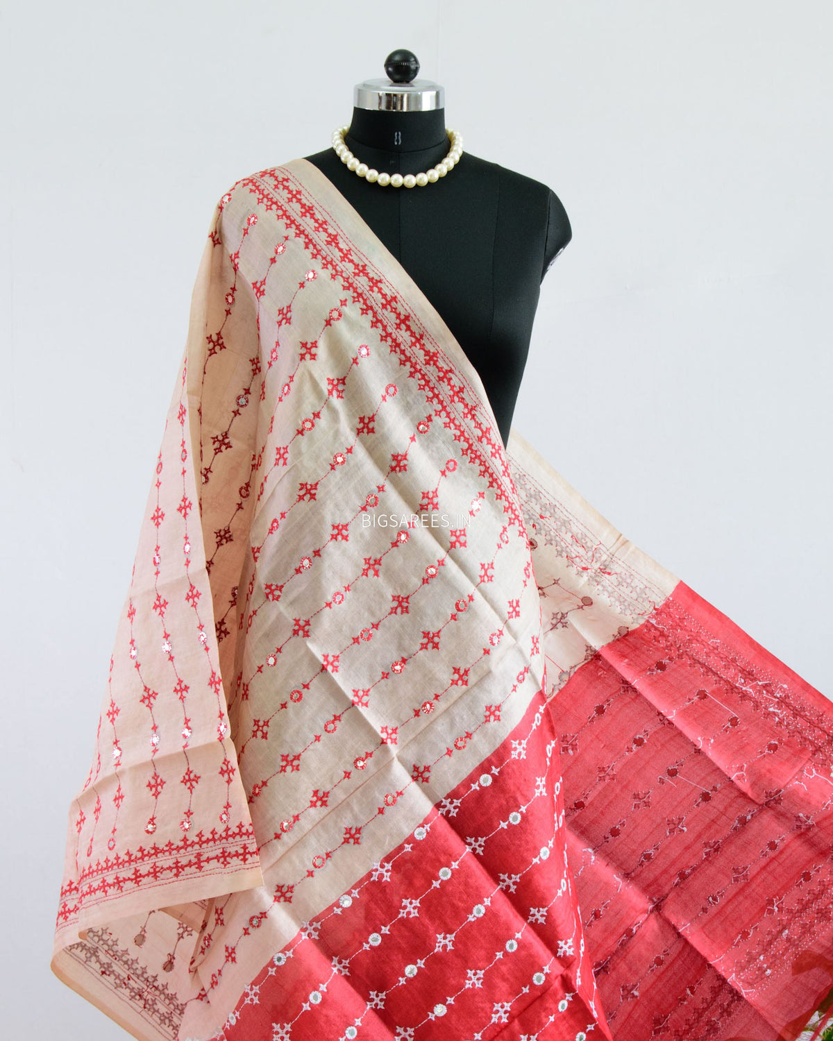 Kutchi Work Dupatta | Tussar Silk |
