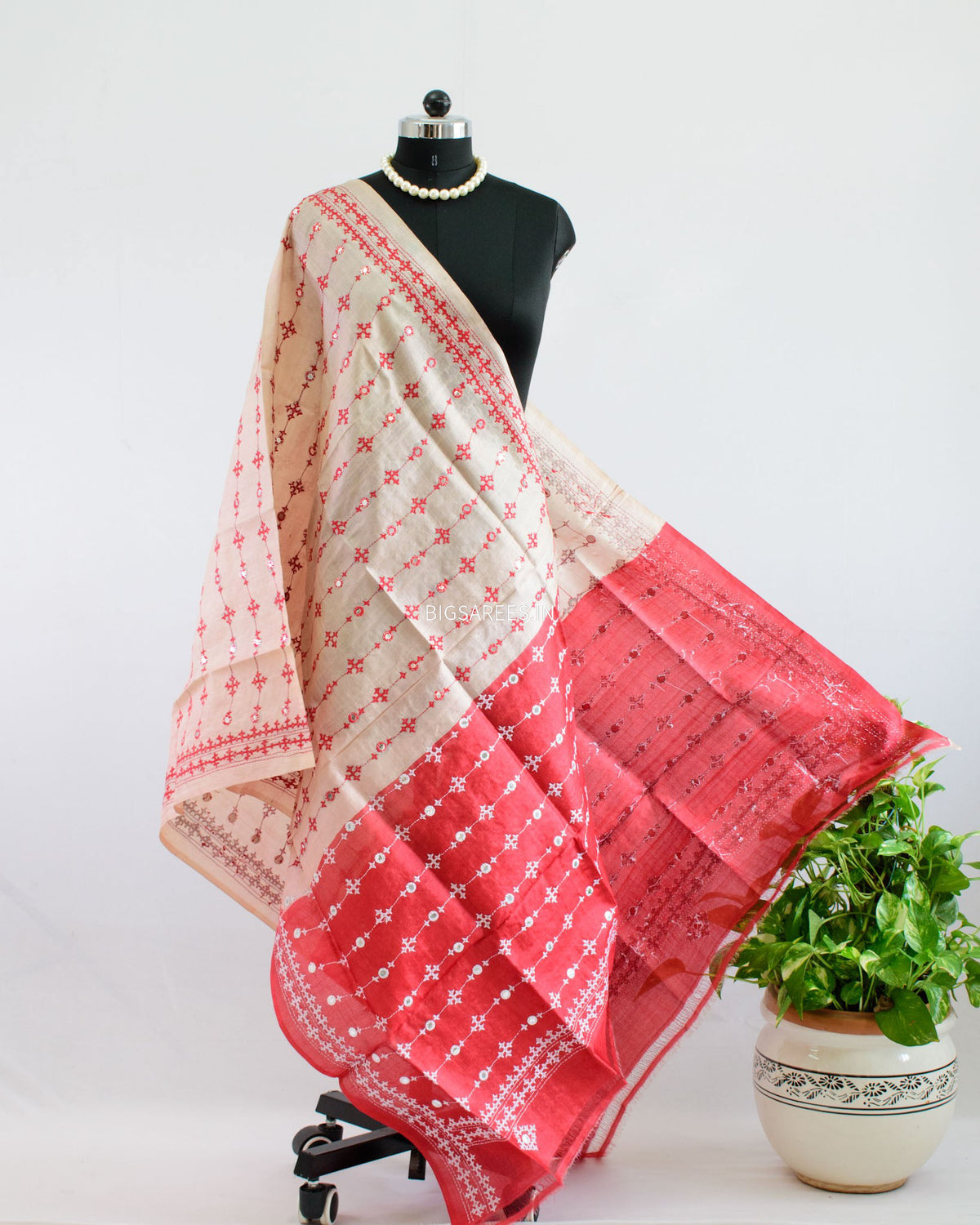 Kutchi Work Dupatta | Tussar Silk |