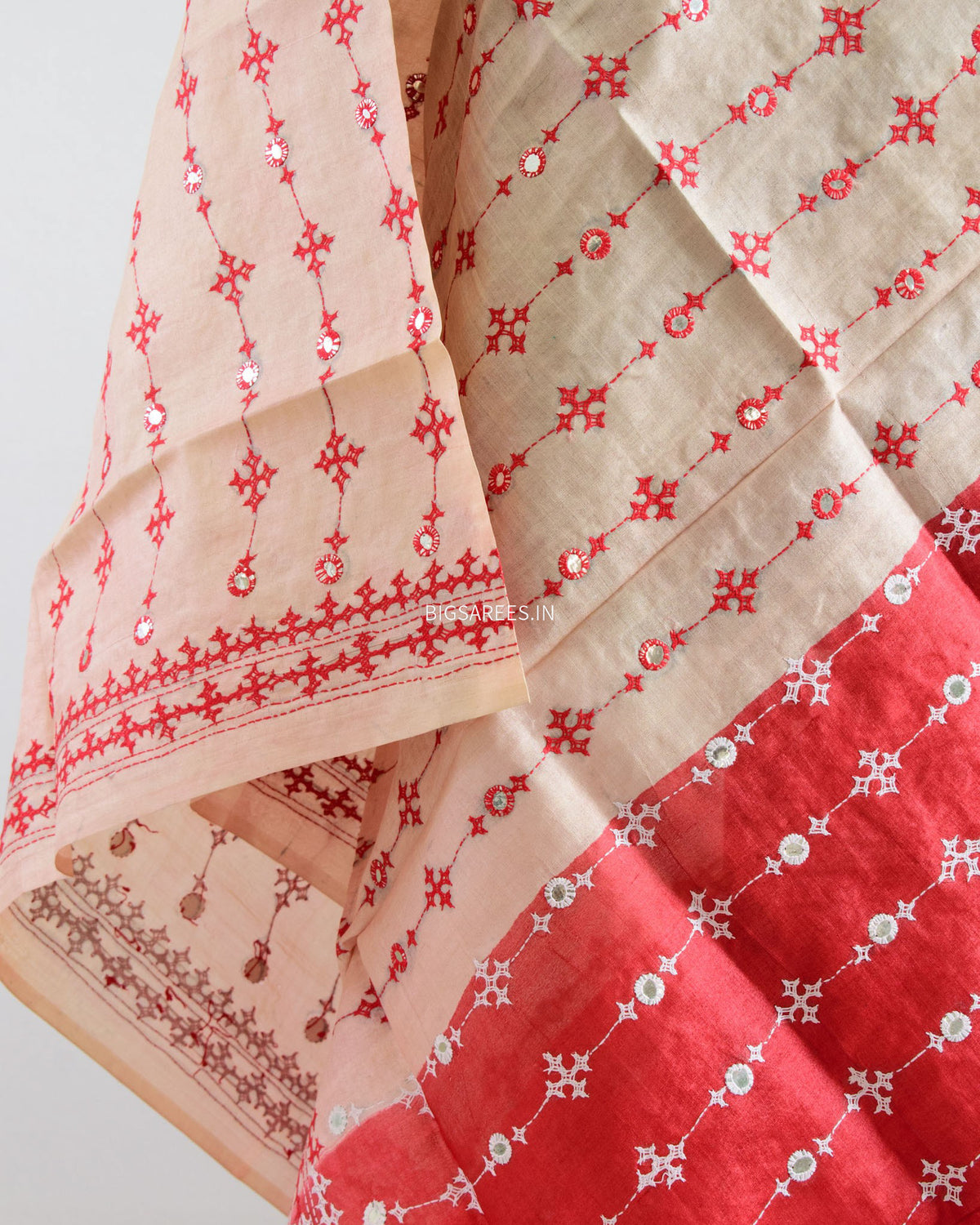 Kutchi Work Dupatta | Tussar Silk |