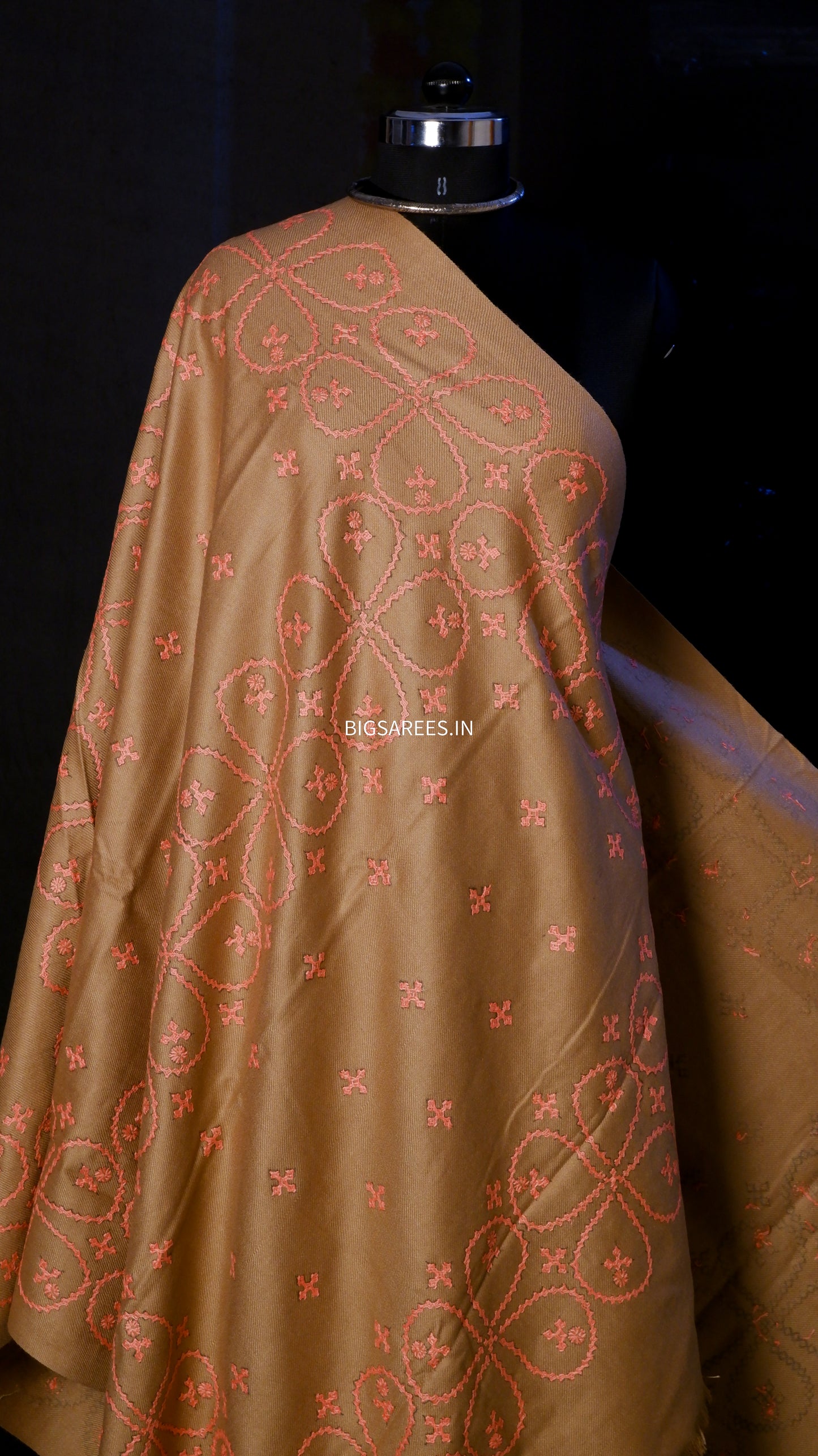 Kutchi work Hand Embroidered Woollen Shawl