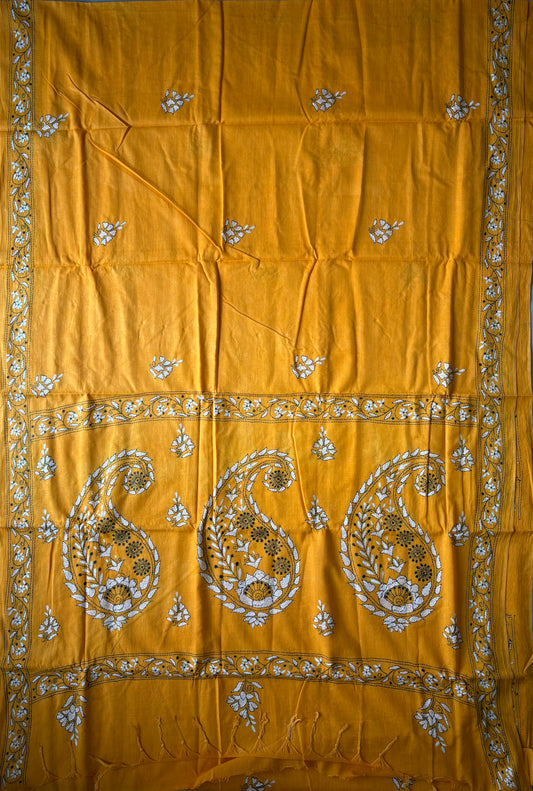 Kantha Hand Embroidered Pure Cotton Saree