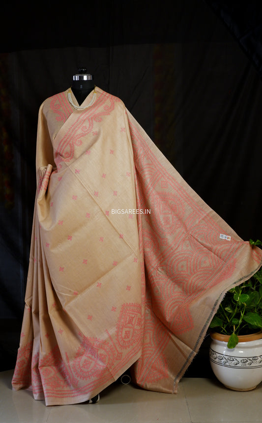 Kutch Hand Embroidered Pure Banglore Silk Saree