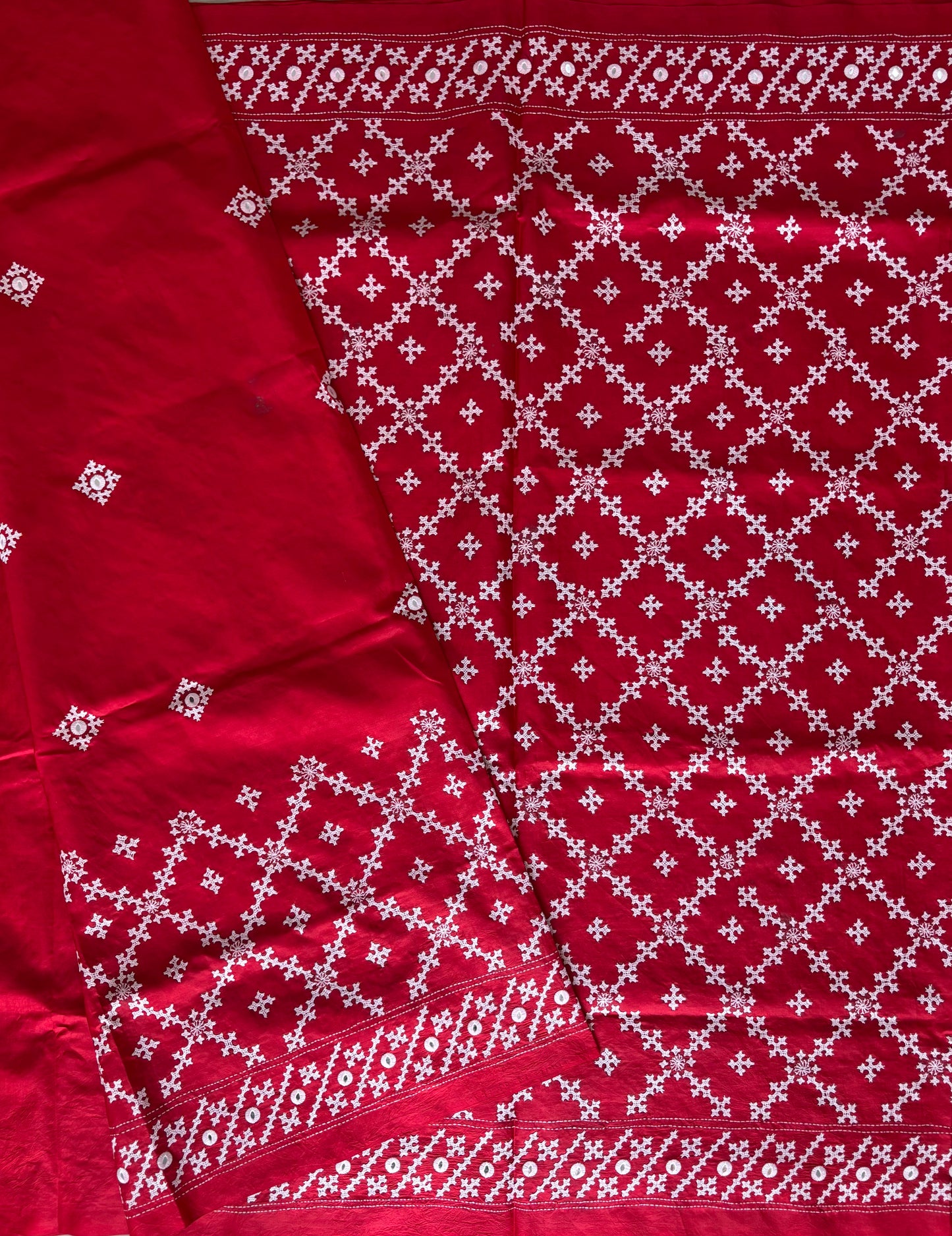 Kutch Hand Embroidered Pure Banglore Silk Saree – (Silk Marked)