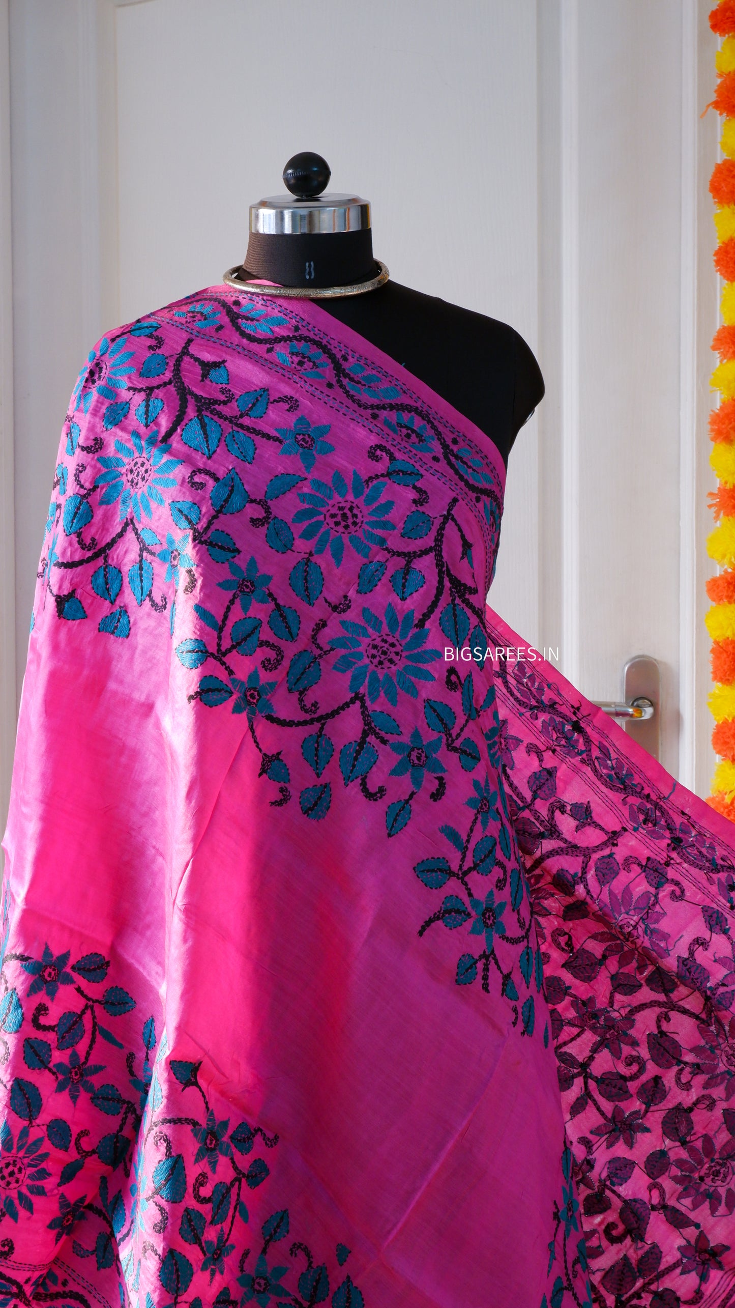 Kantha Hand Embroidary Full Work Pure Tassar Silk Dupatta36”