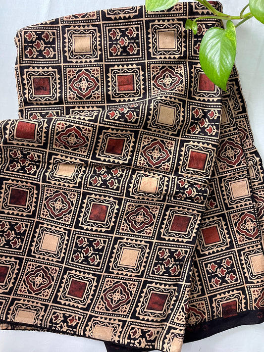 Block printed pure Cotton 1 Mtr. Blouse Piece/ running fabric