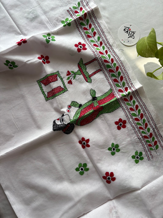 Kantha stitch Cotton Blouse Piece