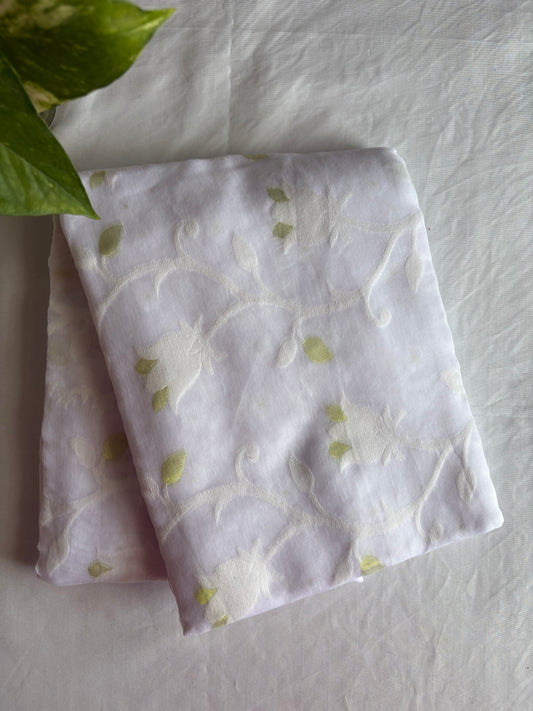Soft Dhakai/Jamdani Saree – white