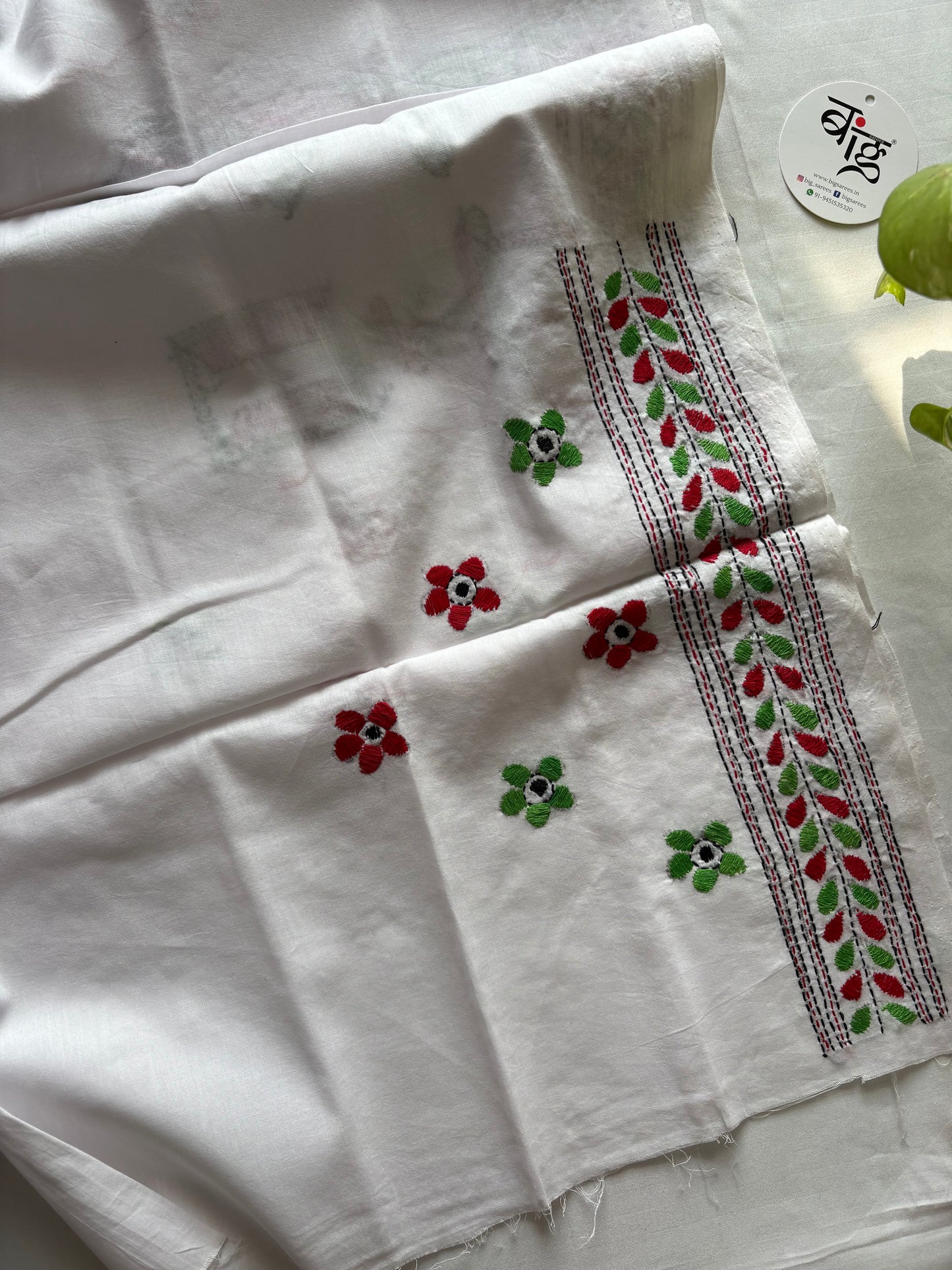 Kantha stitch Cotton Blouse Piece