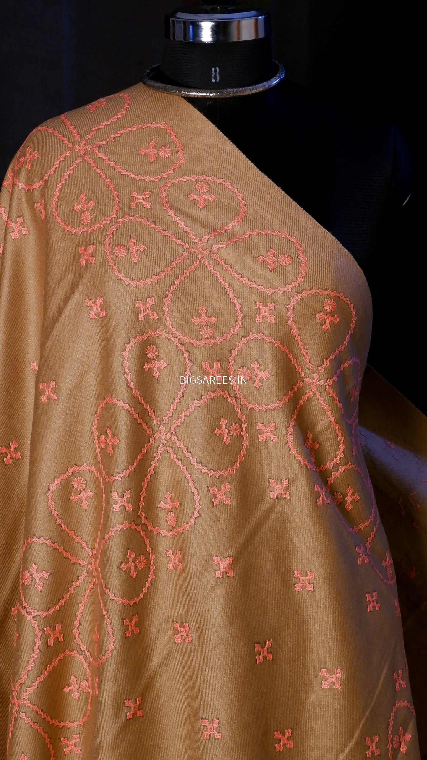 Kutchi work Hand Embroidered Woollen Shawl