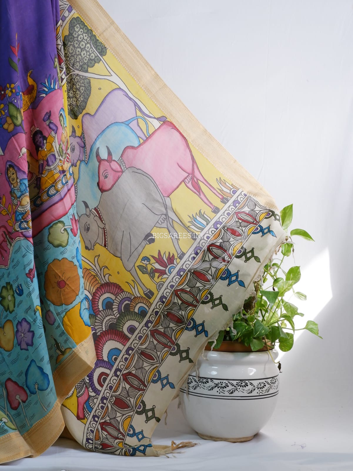 Hand-Painted Kalamkari Saree | Bangalore Silk
